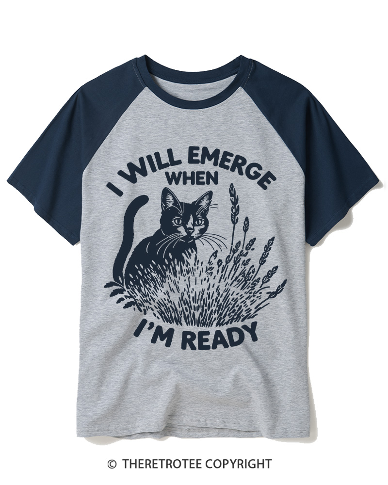 TheRetroTee I Will Emerge When I'm Ready 1980s Raglan Baseball T-Shirt