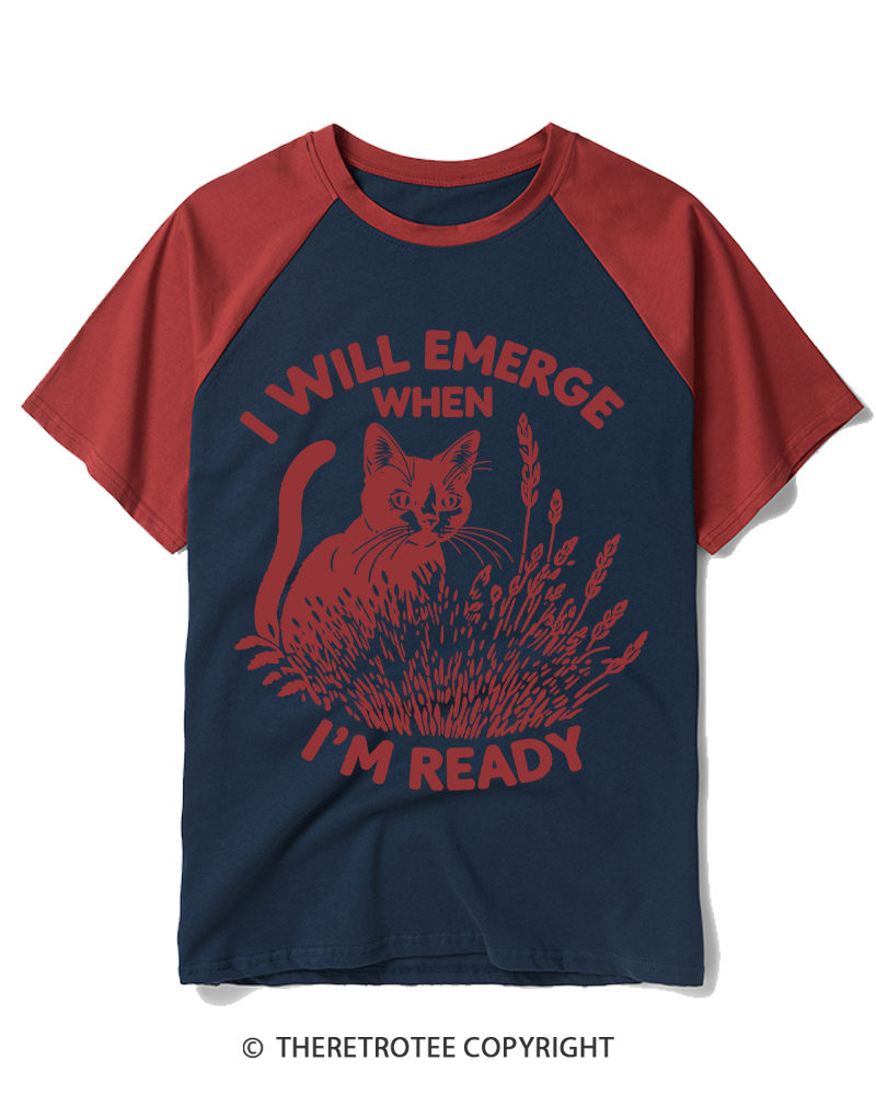 TheRetroTee I Will Emerge When I'm Ready 1980s Raglan Baseball T-Shirt