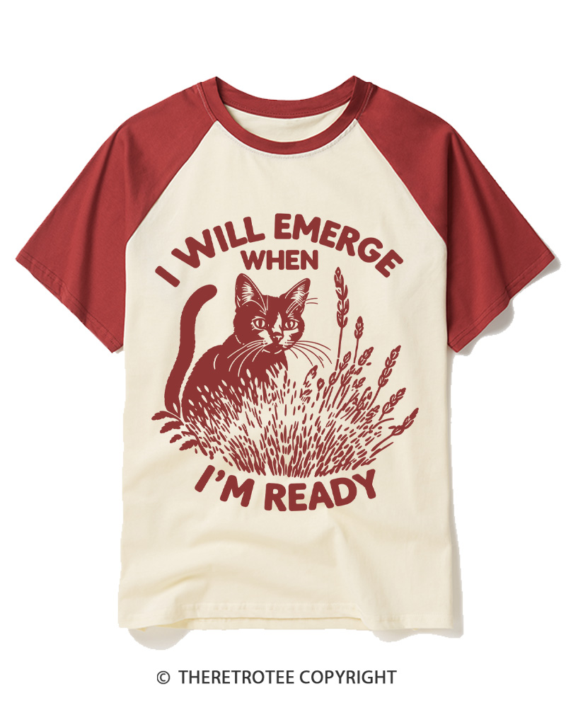 TheRetroTee I Will Emerge When I'm Ready 1980s Raglan Baseball T-Shirt