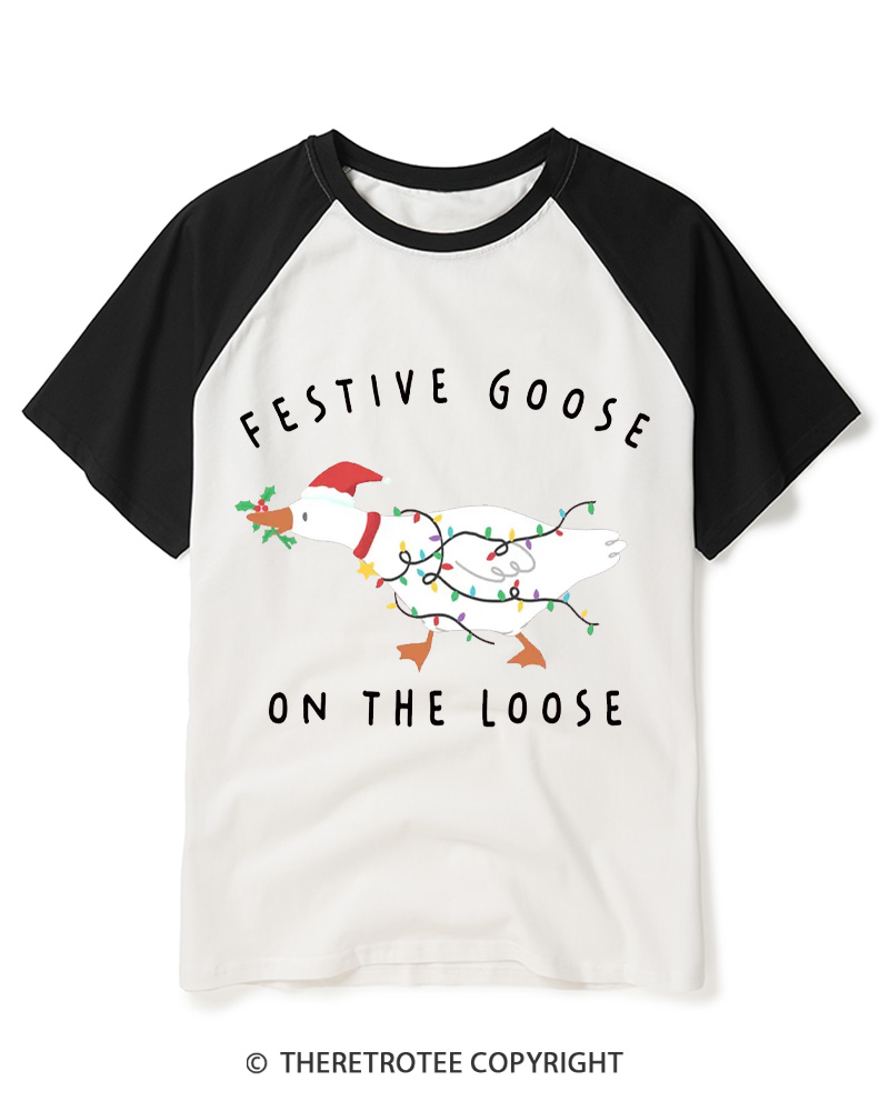 TheRetroTee Overstimulated But Festive 1990s Raglan Baseball T-Shirt