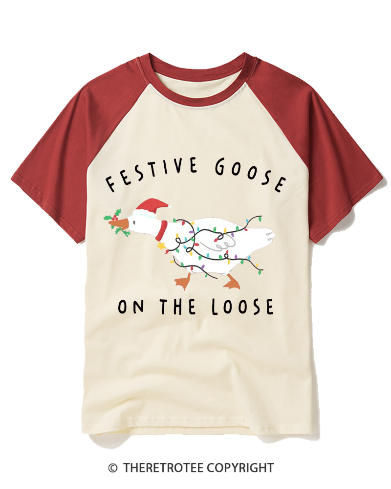 TheRetroTee Overstimulated But Festive 1990s Raglan Baseball T-Shirt