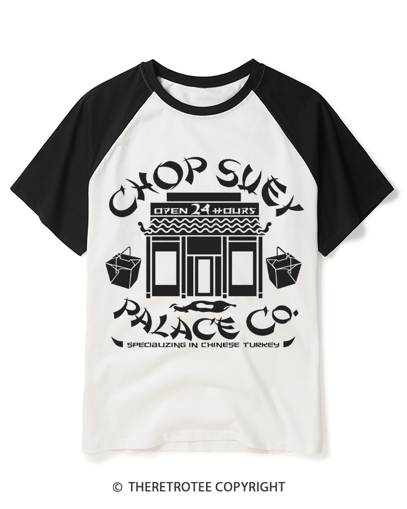 TheRetroTee Open 24 Hours 1980s Raglan Baseball T-Shirt