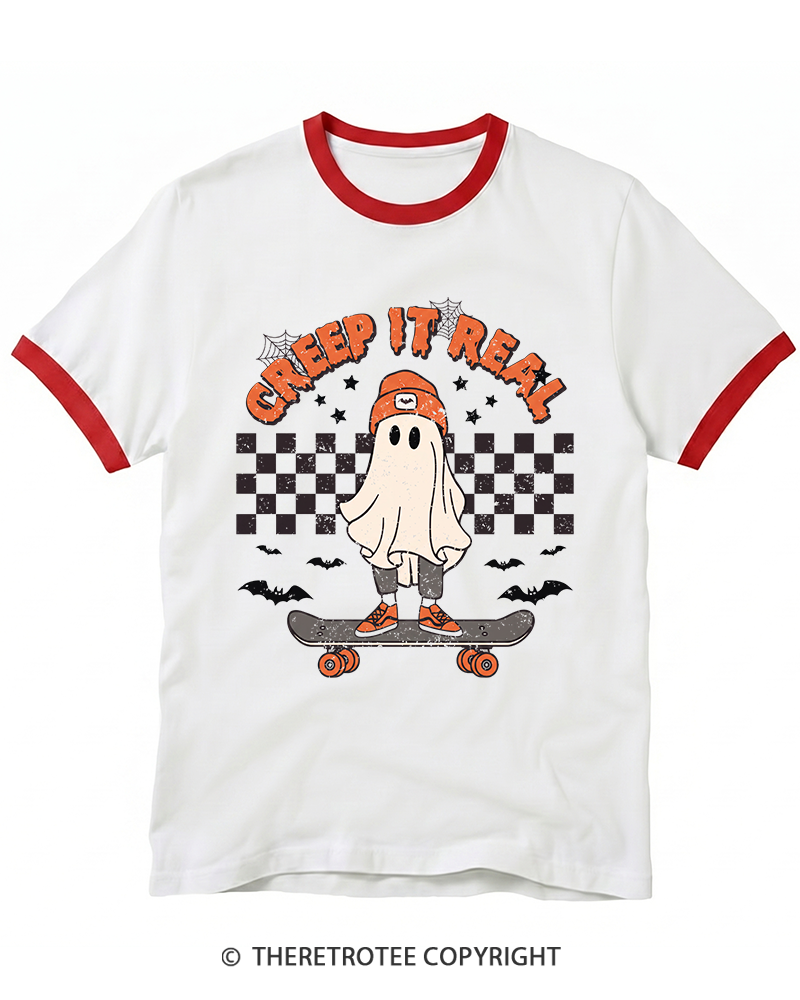 TheRetroTee Creep It Real 1990s Ringer T-Shirt