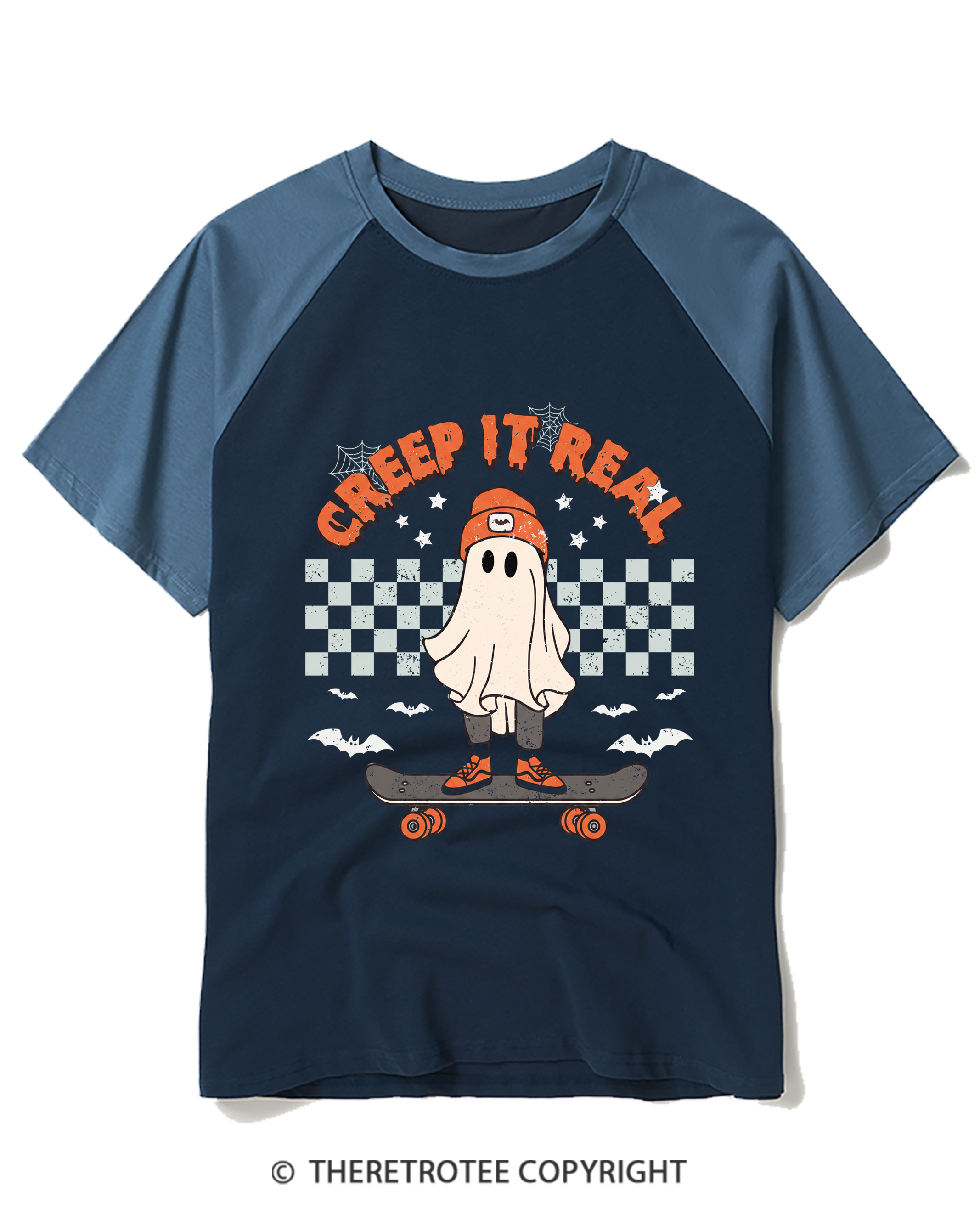 TheRetroTee Creep It Real1990s Raglan Baseball T-Shirt