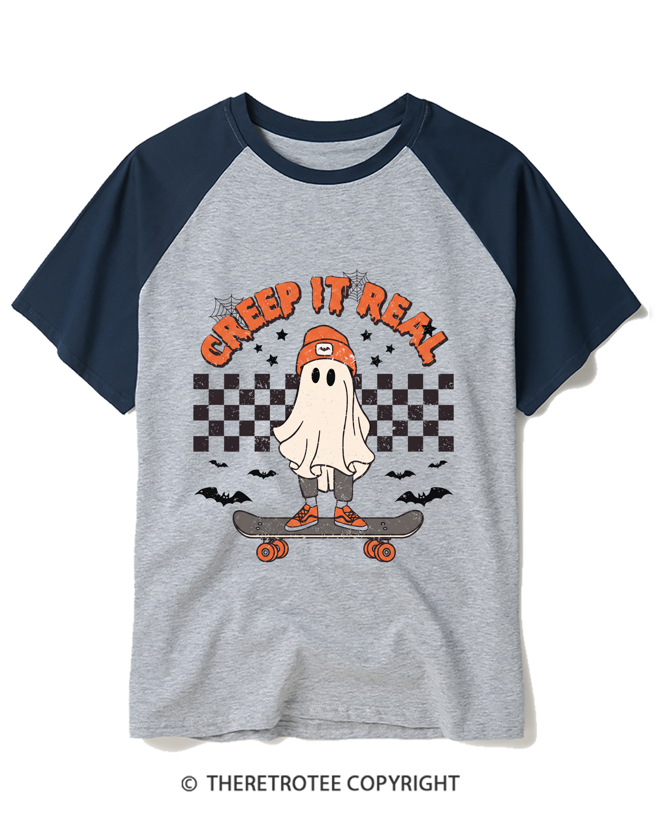 TheRetroTee Creep It Real1990s Raglan Baseball T-Shirt
