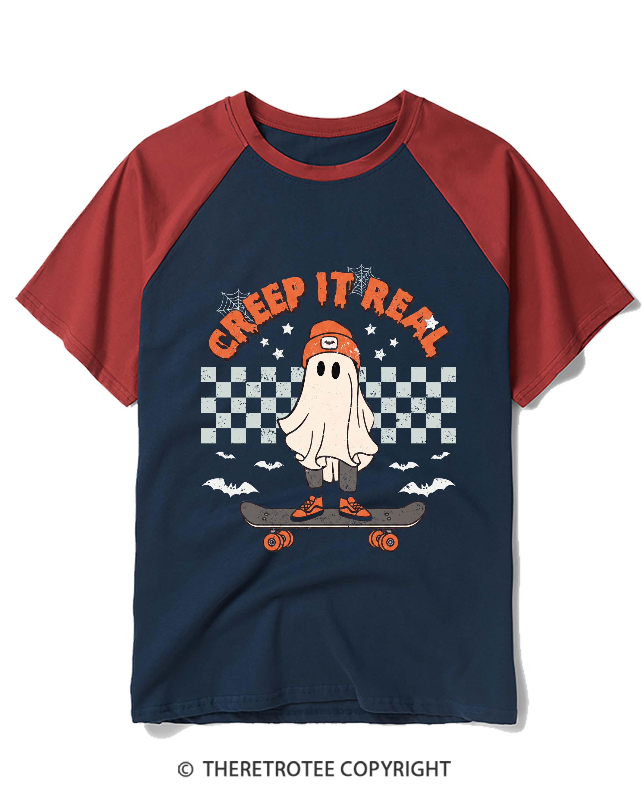 TheRetroTee Creep It Real1990s Raglan Baseball T-Shirt