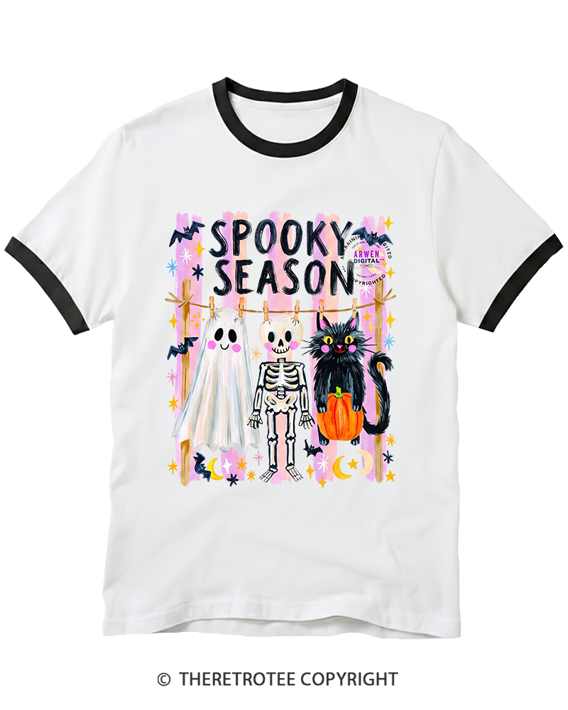 TheRetroTee Spooky Season 1990s Ringer T-Shirt