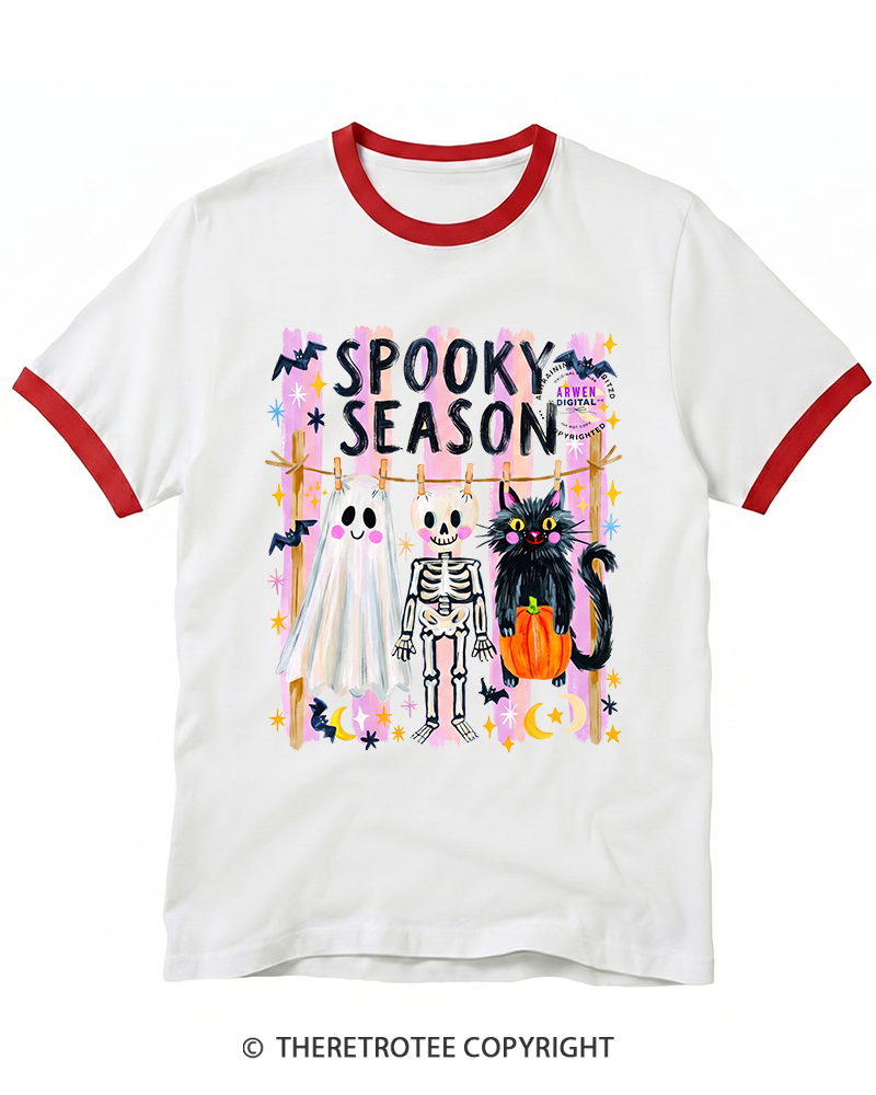TheRetroTee Spooky Season 1990s Ringer T-Shirt