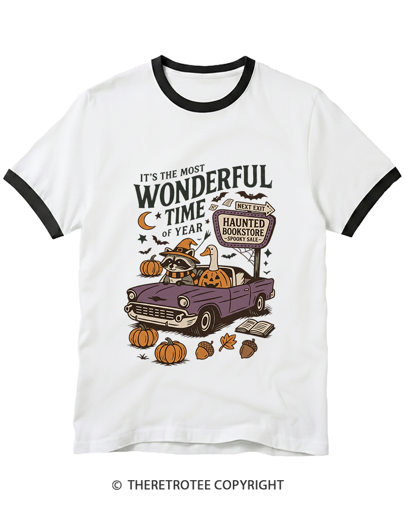TheRetroTee It's The Most Wonderful Time Of The Year 1960s Ringer T-Shirt
