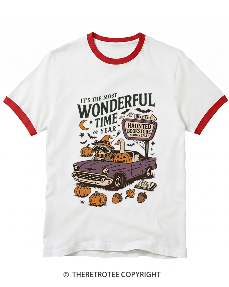 TheRetroTee It's The Most Wonderful Time Of The Year 1960s Ringer T-Shirt