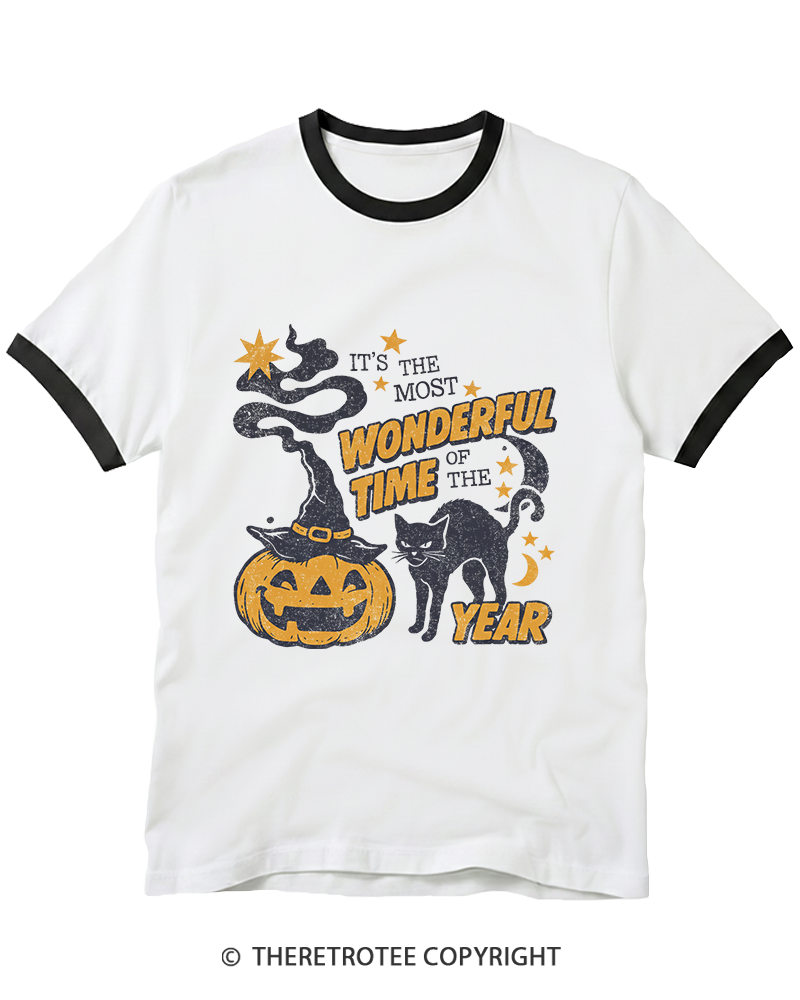 TheRetroTee It's The Most Wonderful Time Of The Year 1970s Ringer T-Shirt