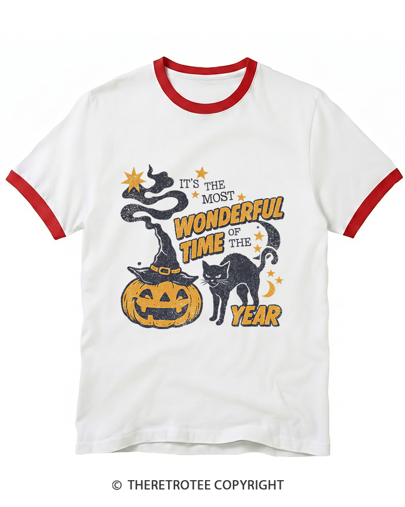TheRetroTee It's The Most Wonderful Time Of The Year 1970s Ringer T-Shirt