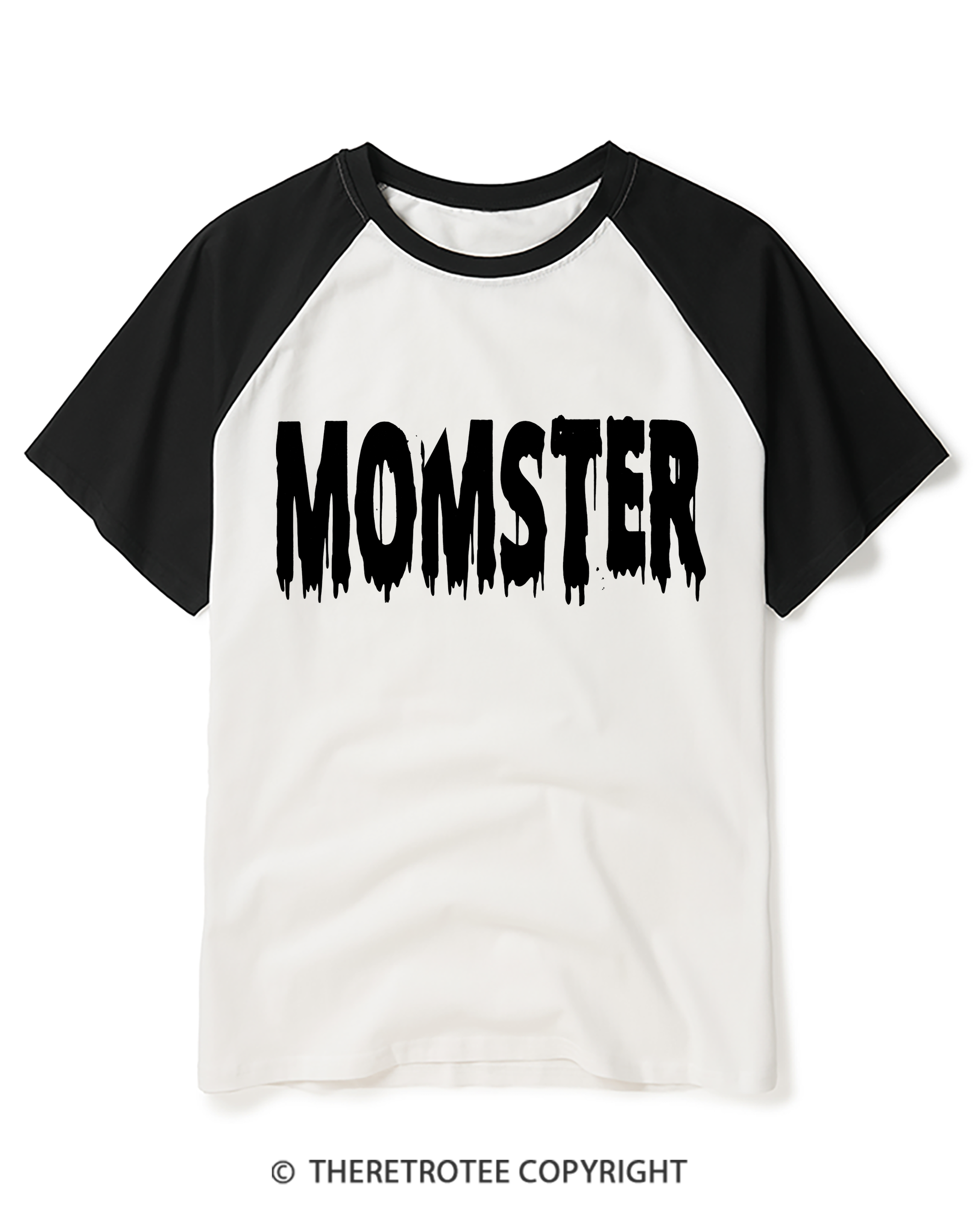 TheRetroTee Momster 2000s Halloween Raglan Baseball T-Shirt