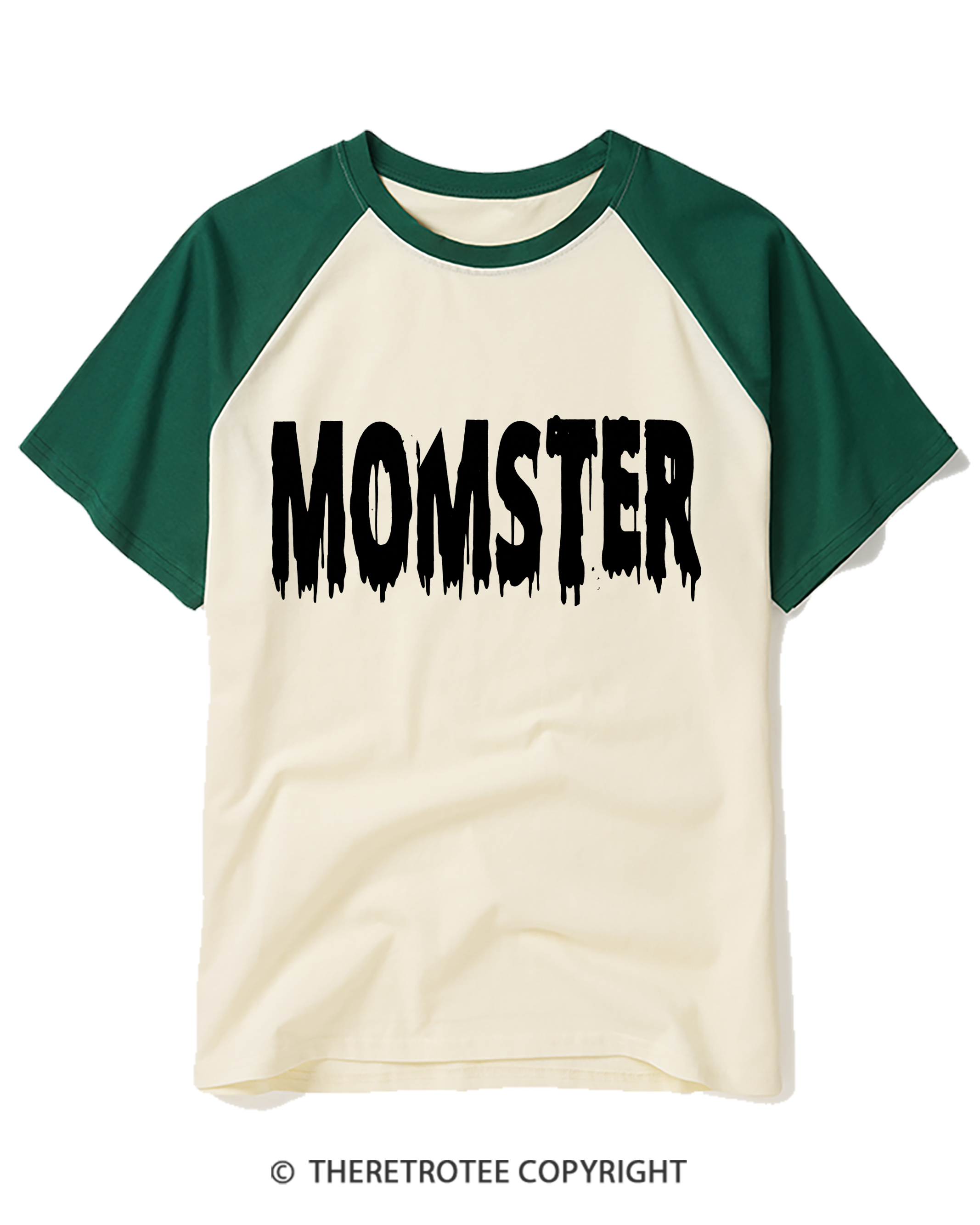 TheRetroTee Momster 2000s Halloween Raglan Baseball T-Shirt