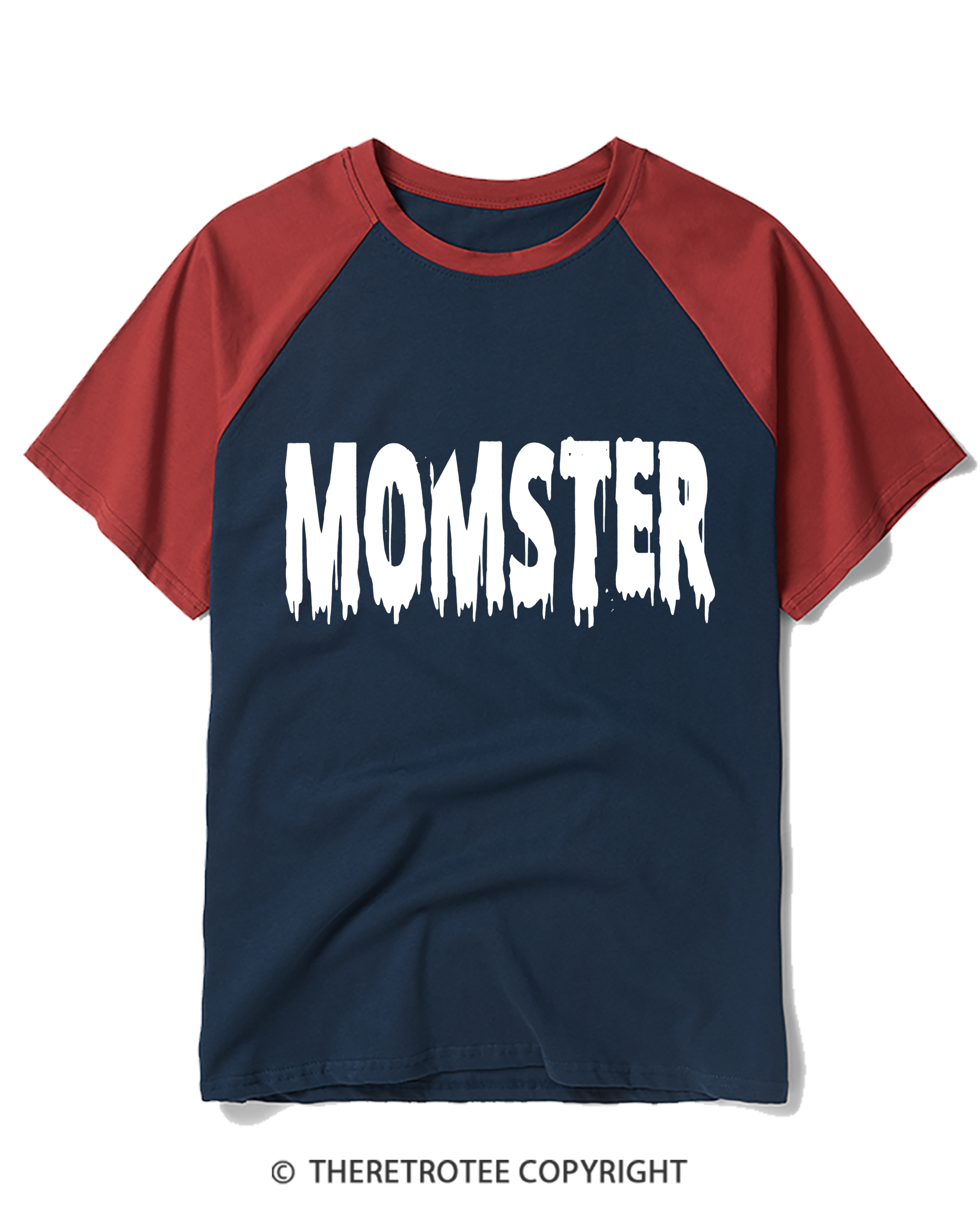 TheRetroTee Momster 2000s Halloween Raglan Baseball T-Shirt
