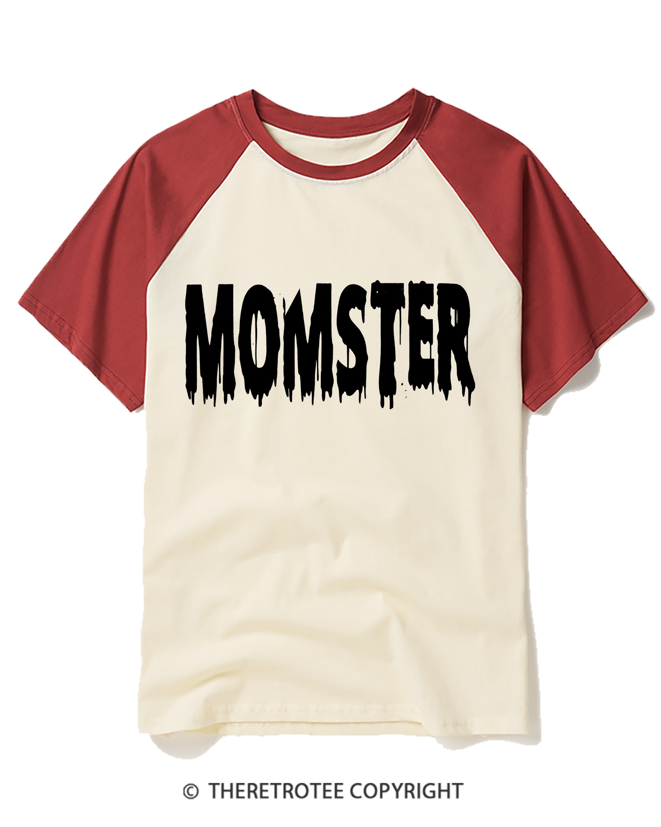 TheRetroTee Momster 2000s Halloween Raglan Baseball T-Shirt