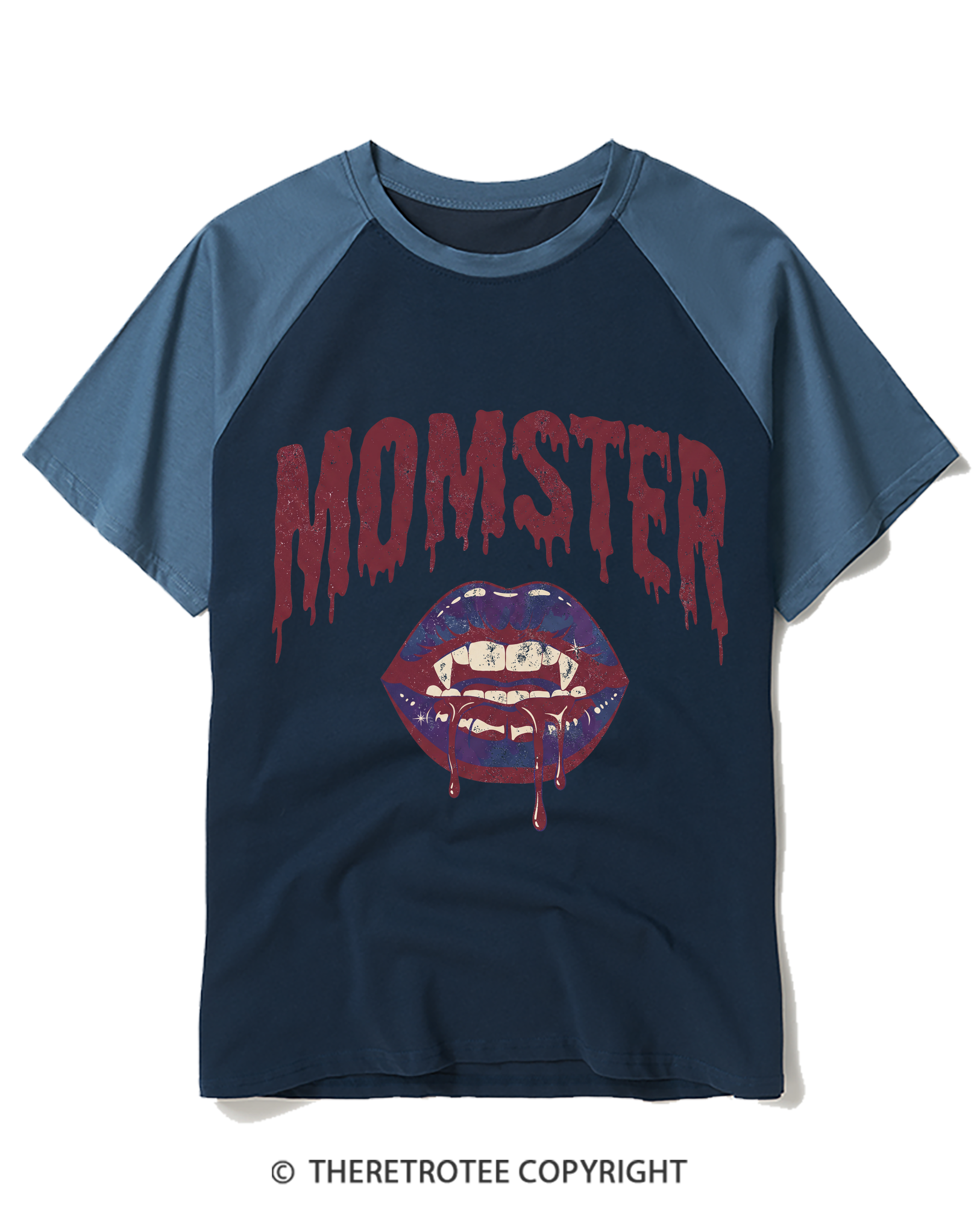 TheRetroTee Momster 1990s Raglan Baseball T-Shirt