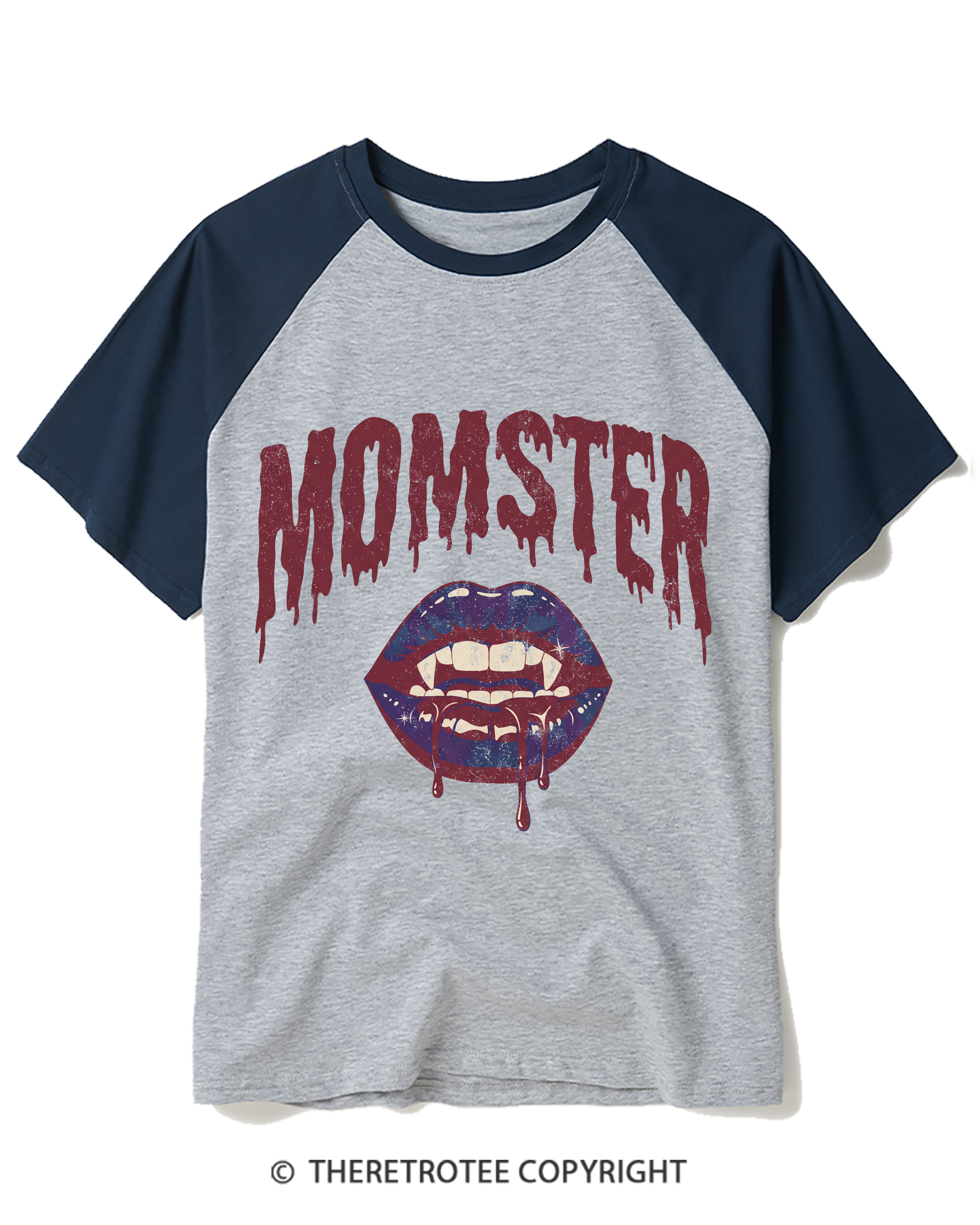 TheRetroTee Momster 1990s Raglan Baseball T-Shirt