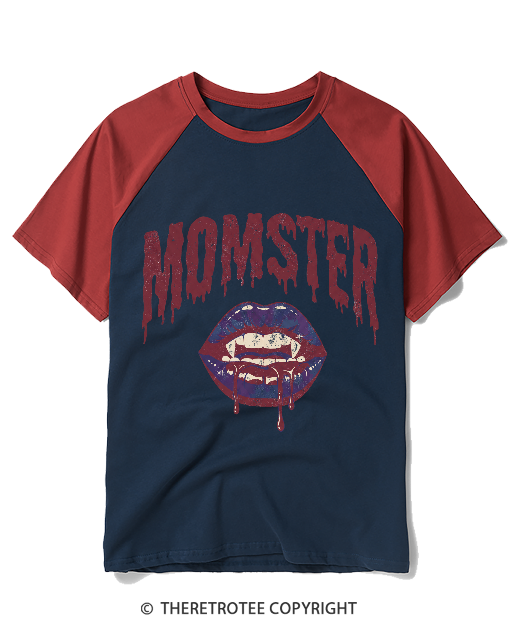TheRetroTee Momster 1990s Raglan Baseball T-Shirt