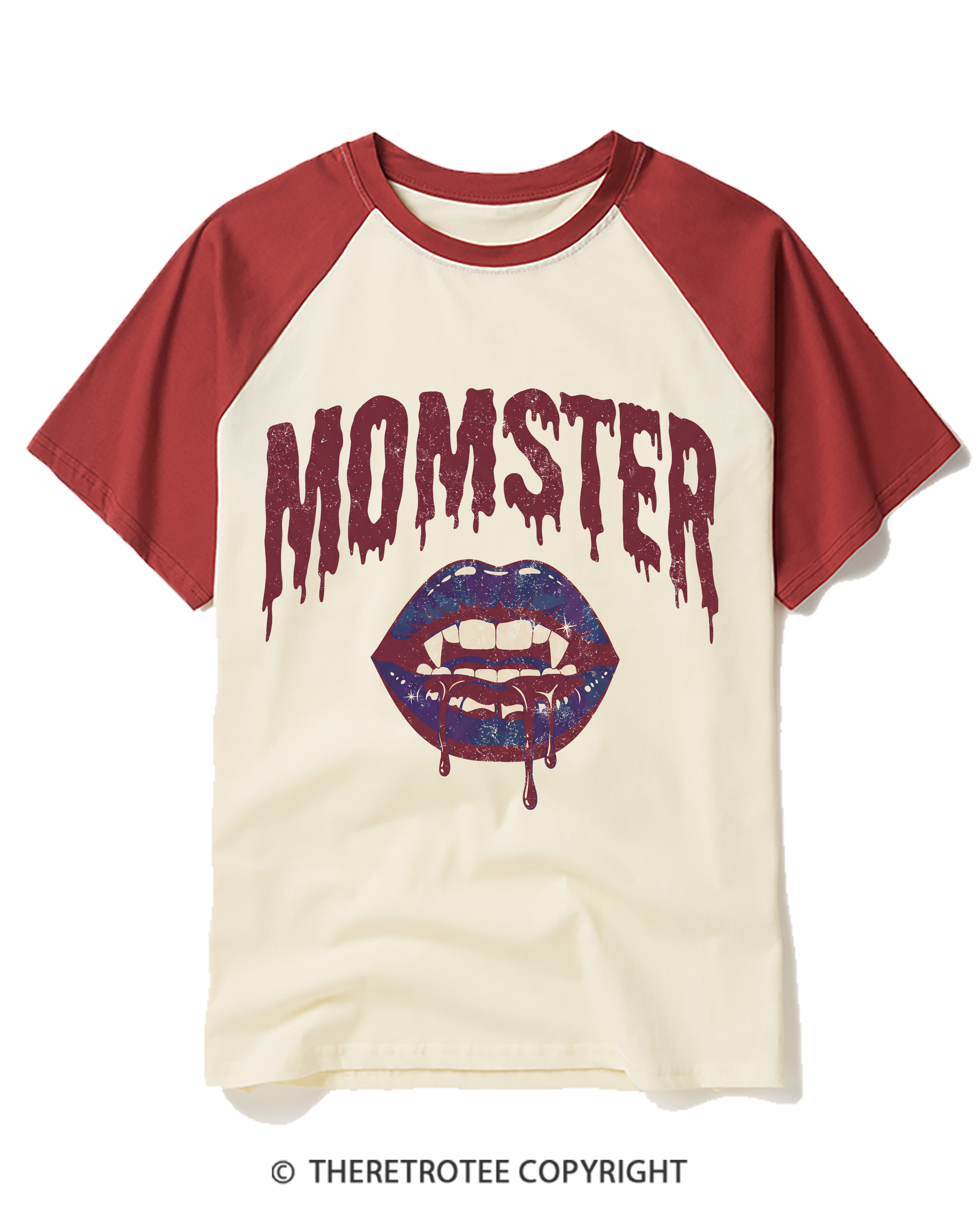 TheRetroTee Momster 1990s Raglan Baseball T-Shirt