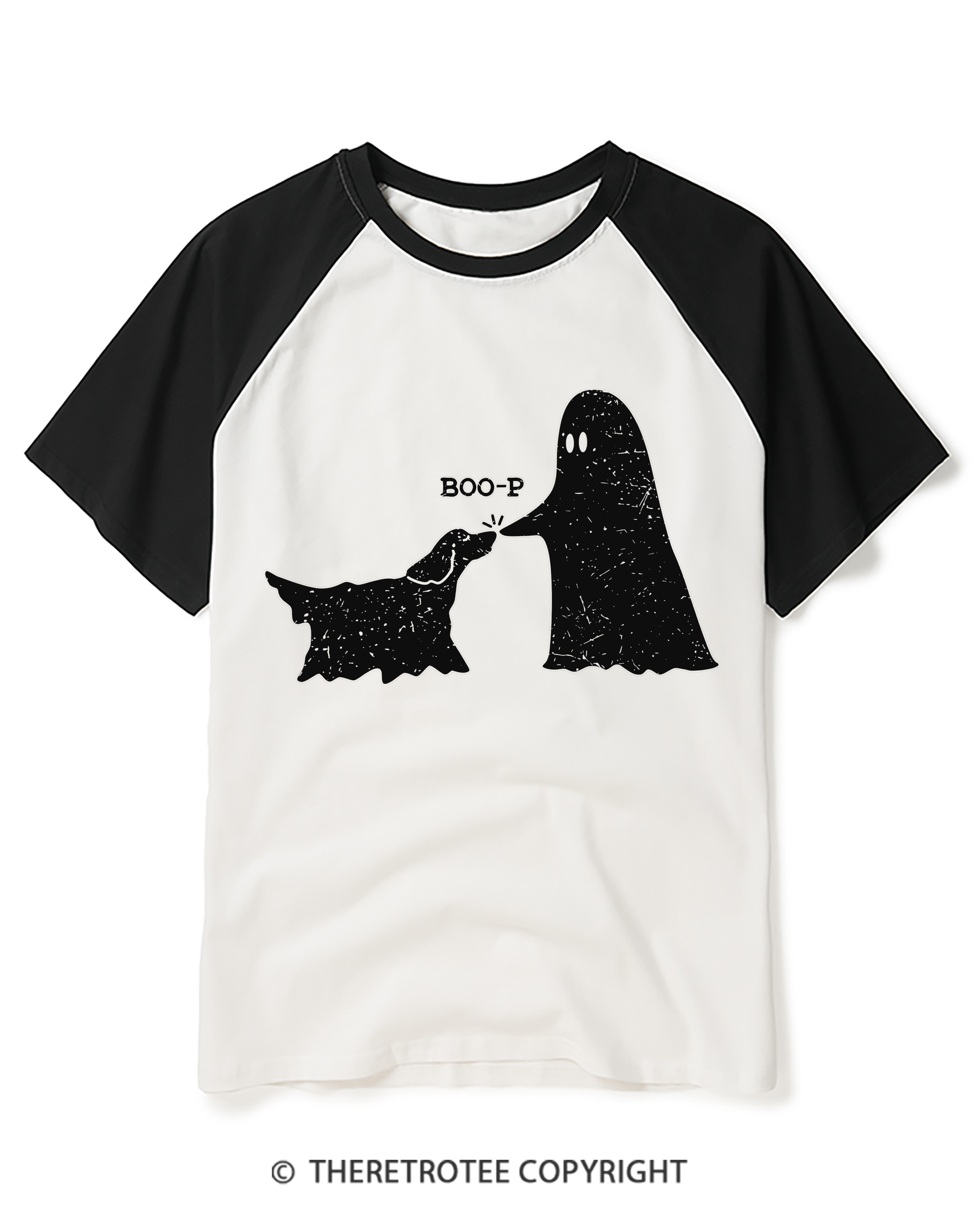 TheRetroTee BOO-P 1990s Raglan Baseball T-Shirt