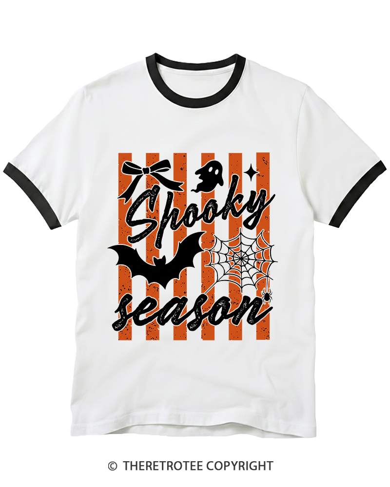 TheRetroTee Spooky Season 1980s Ringer T-Shirt