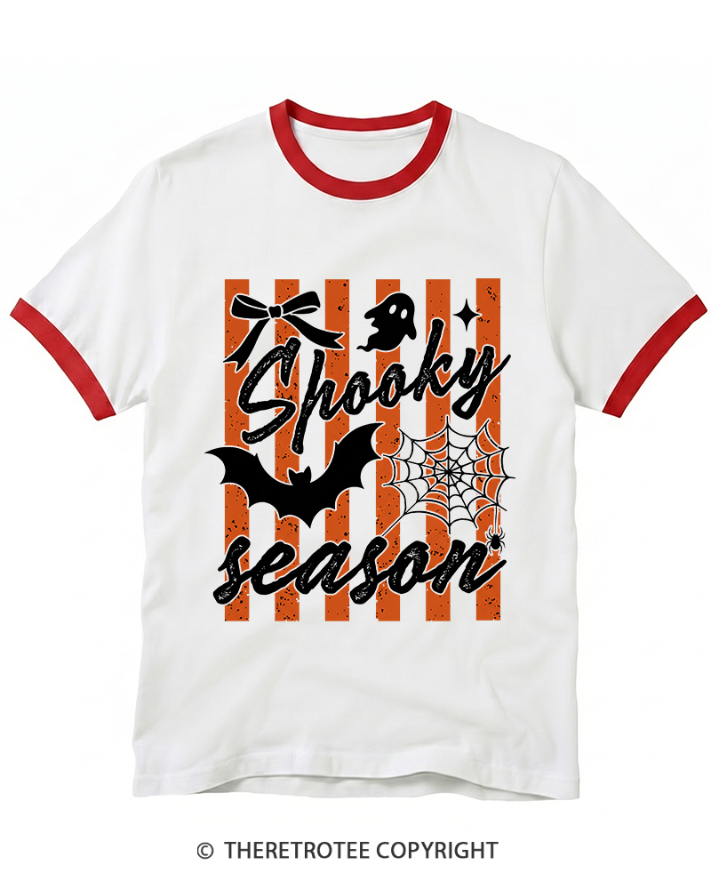 TheRetroTee Spooky Season 1980s Ringer T-Shirt