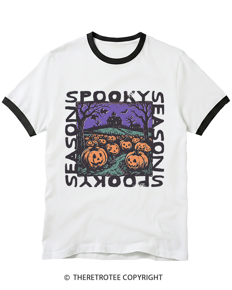 TheRetroTee Spooky Season Ringer T-Shirt