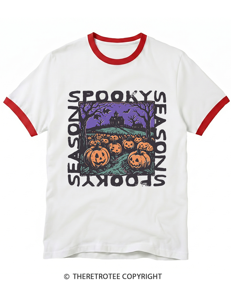 TheRetroTee Spooky Season Ringer T-Shirt