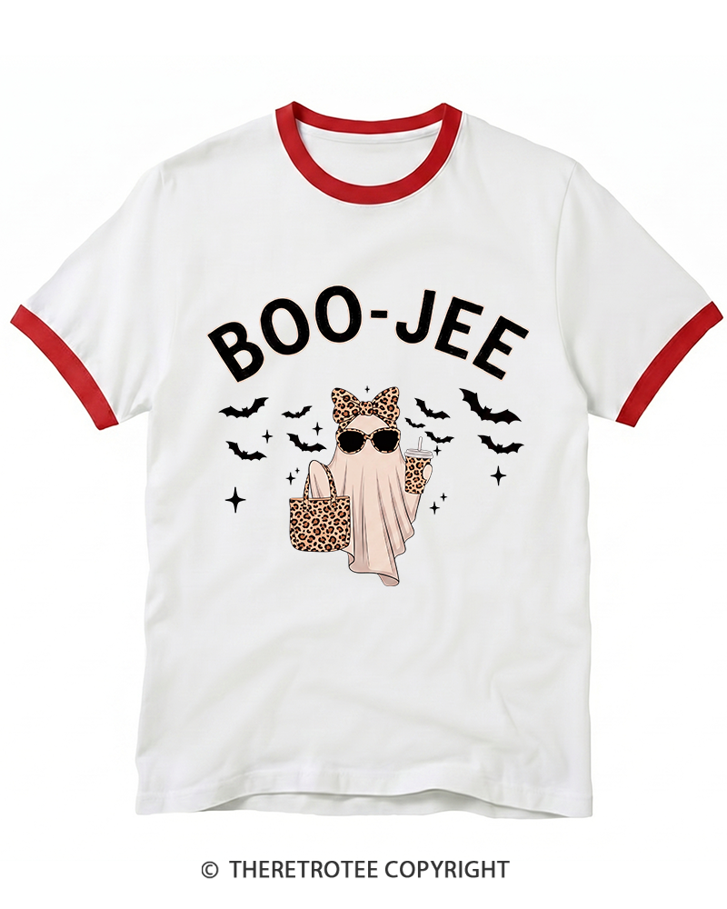 TheRetroTee Boo-Jee Ghost Ringer T-Shirt