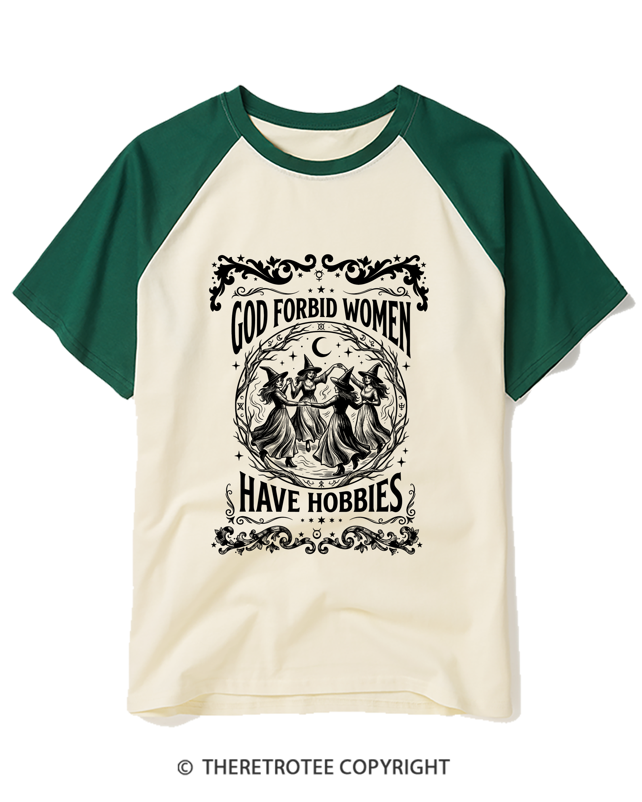 TheRetroTee God Forbid Women Have Hobbies Raglan Baseball T-Shirt