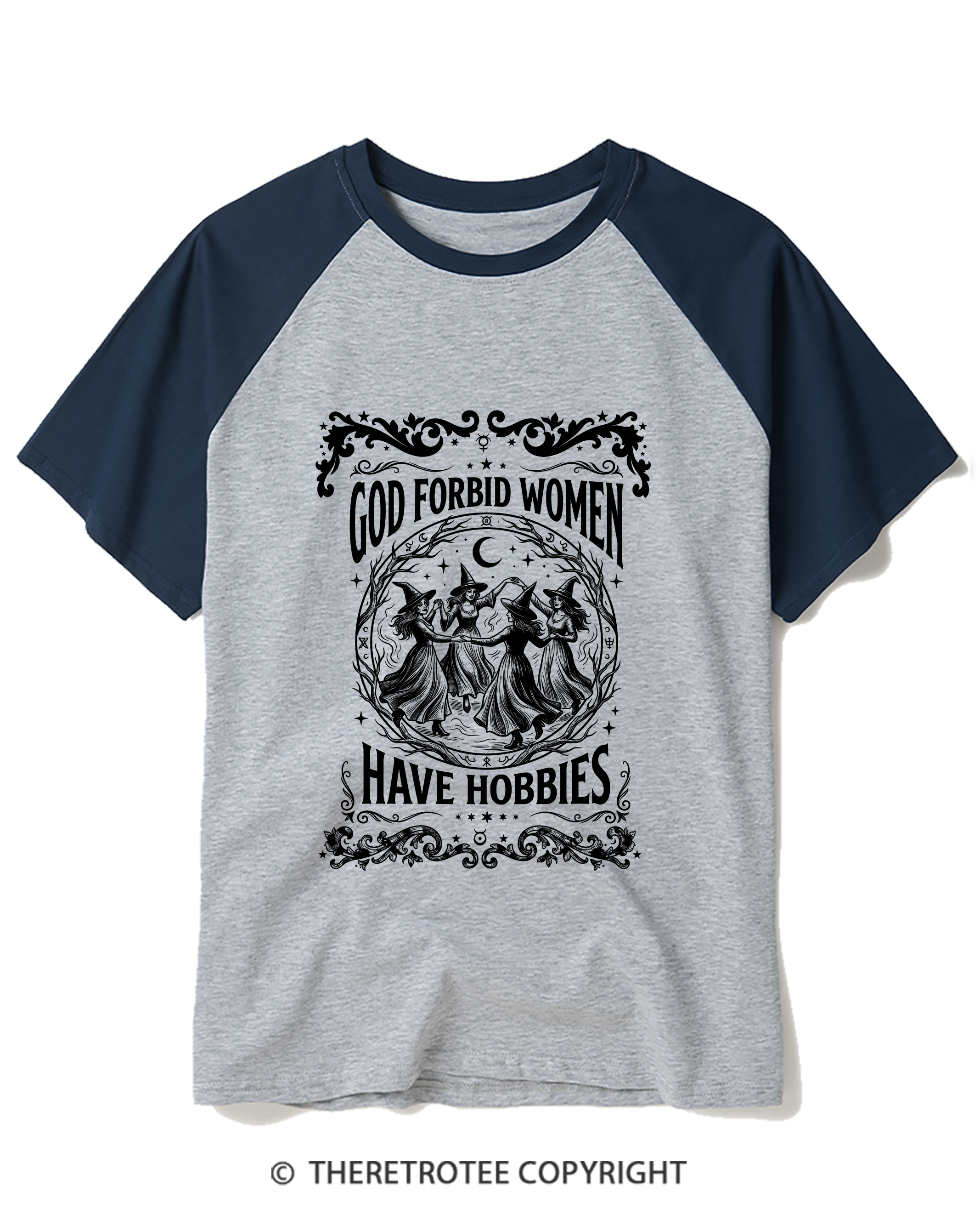 TheRetroTee God Forbid Women Have Hobbies Raglan Baseball T-Shirt