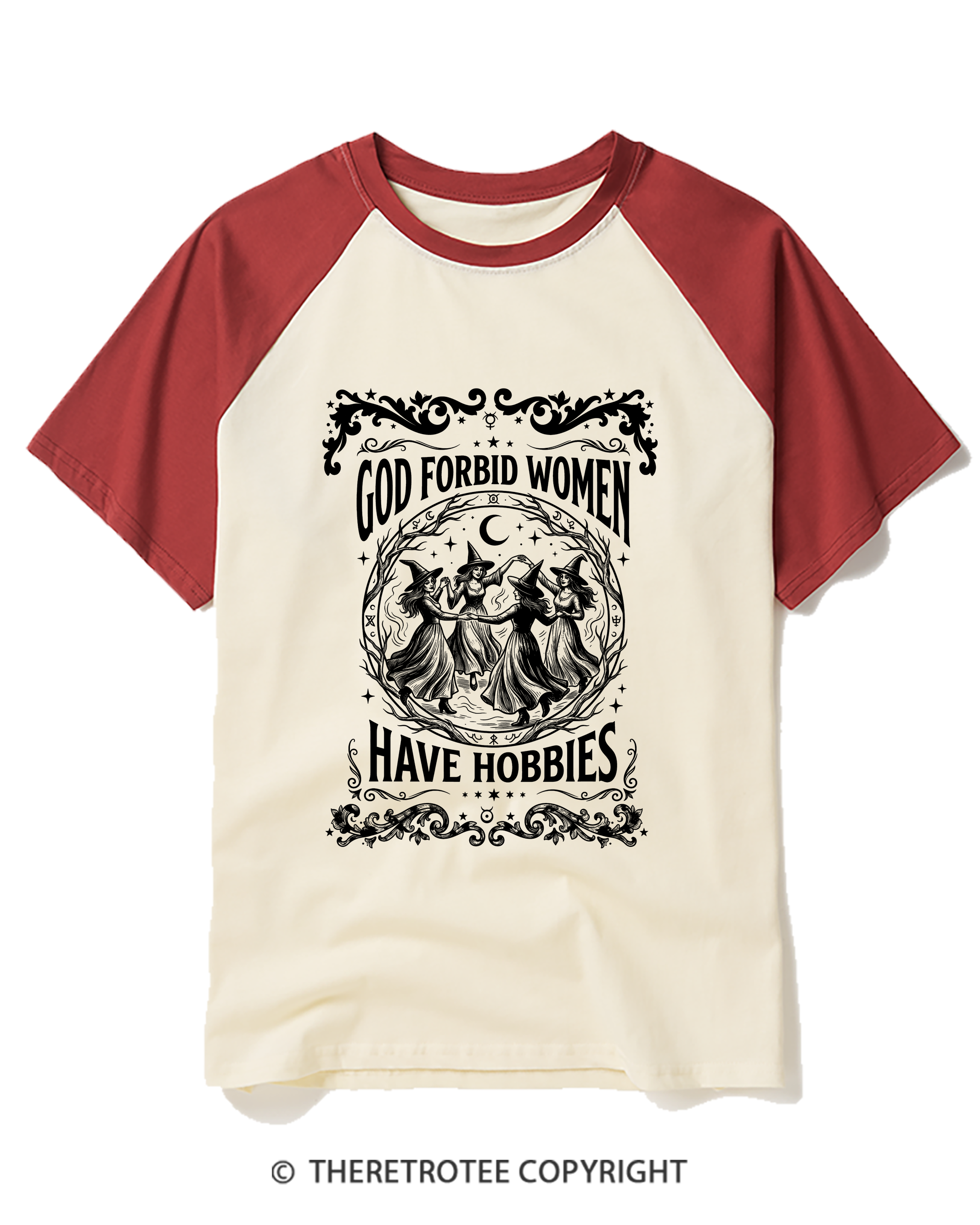 TheRetroTee God Forbid Women Have Hobbies Raglan Baseball T-Shirt