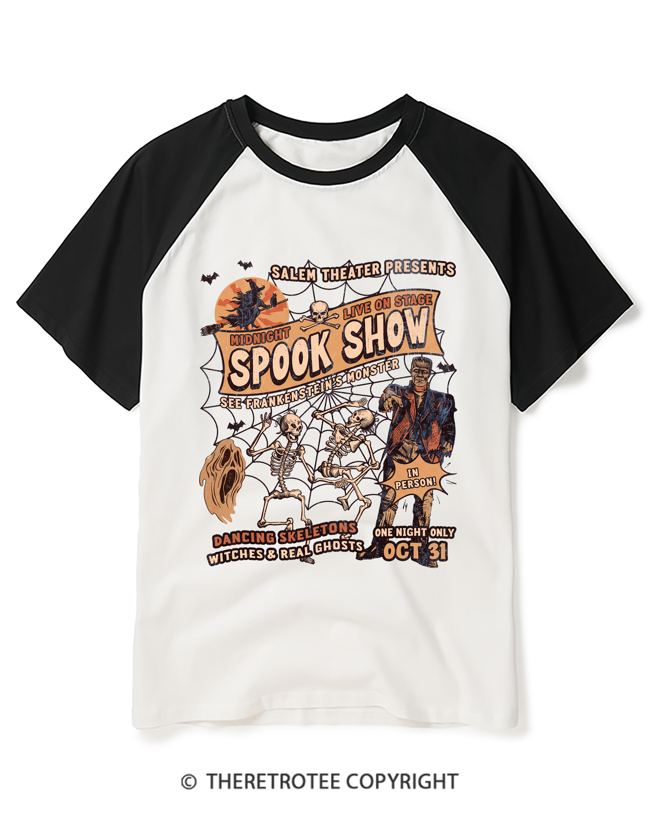 TheRetroTee Spook Show Raglan Baseball T-Shirt