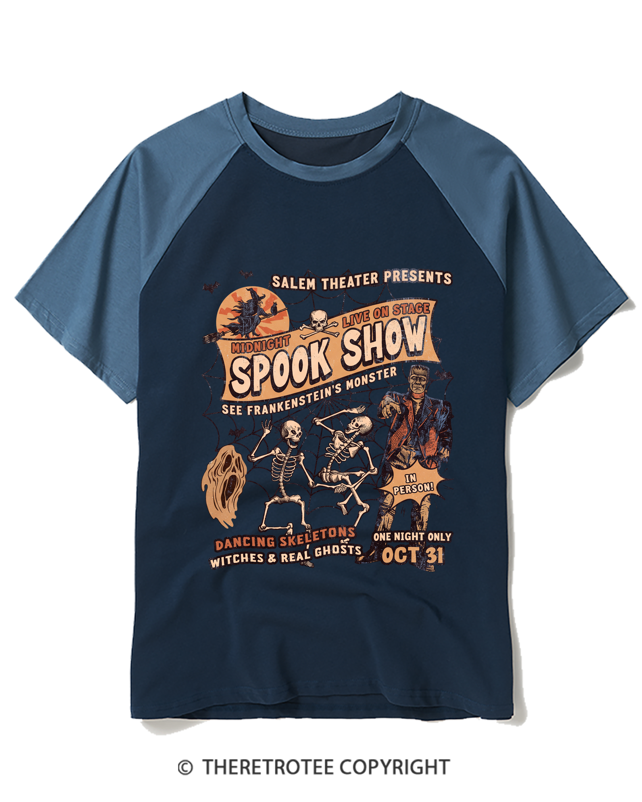 TheRetroTee Spook Show Raglan Baseball T-Shirt