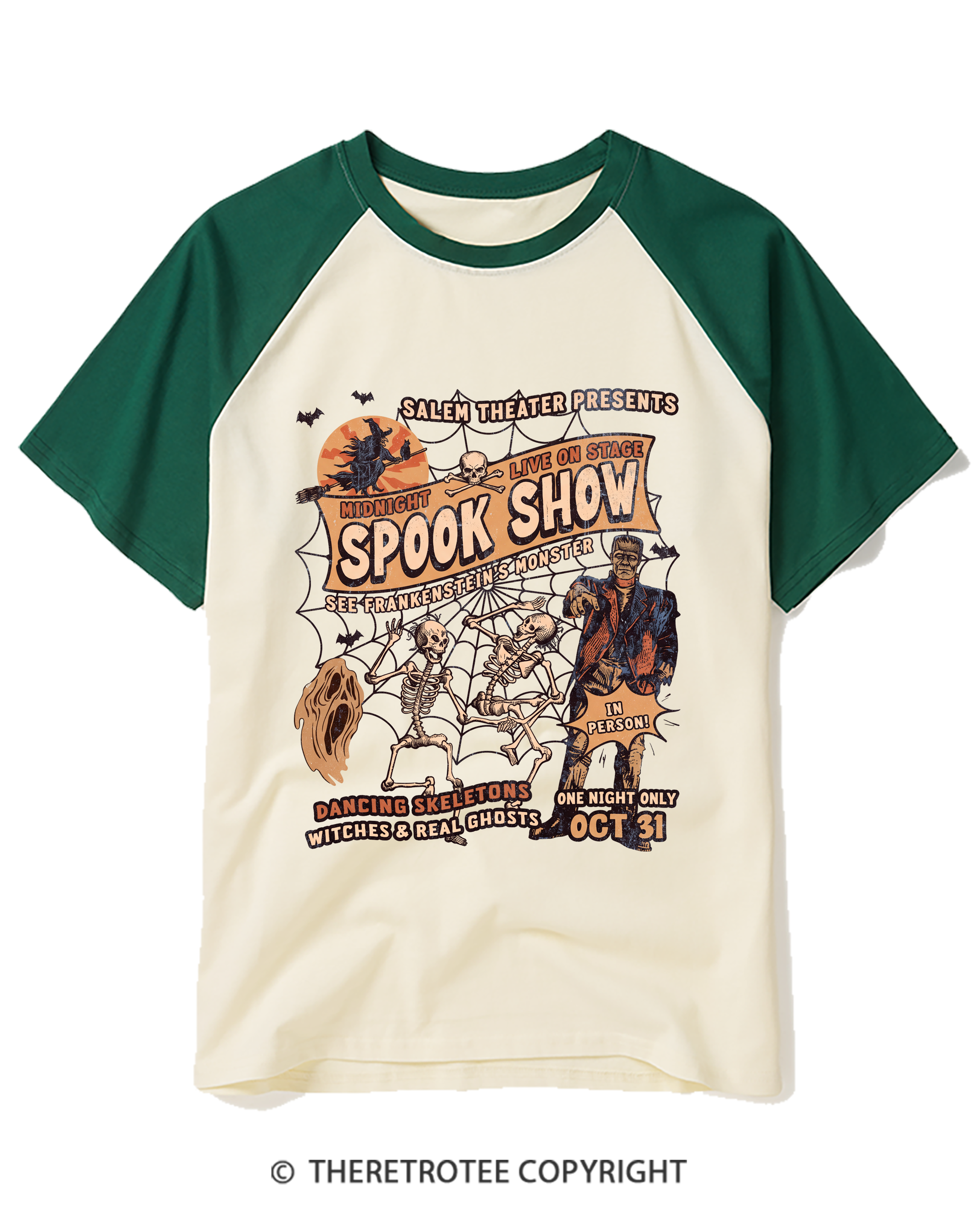 TheRetroTee Spook Show Raglan Baseball T-Shirt