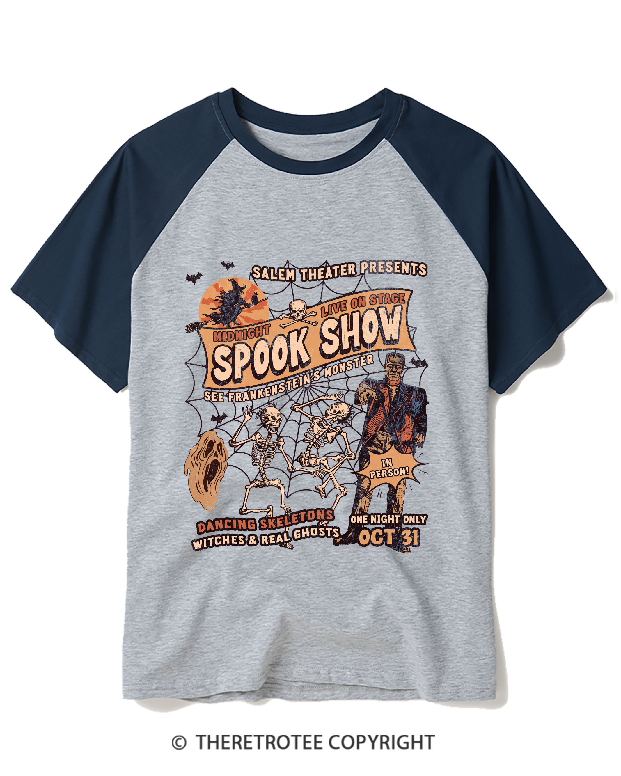 TheRetroTee Spook Show Raglan Baseball T-Shirt