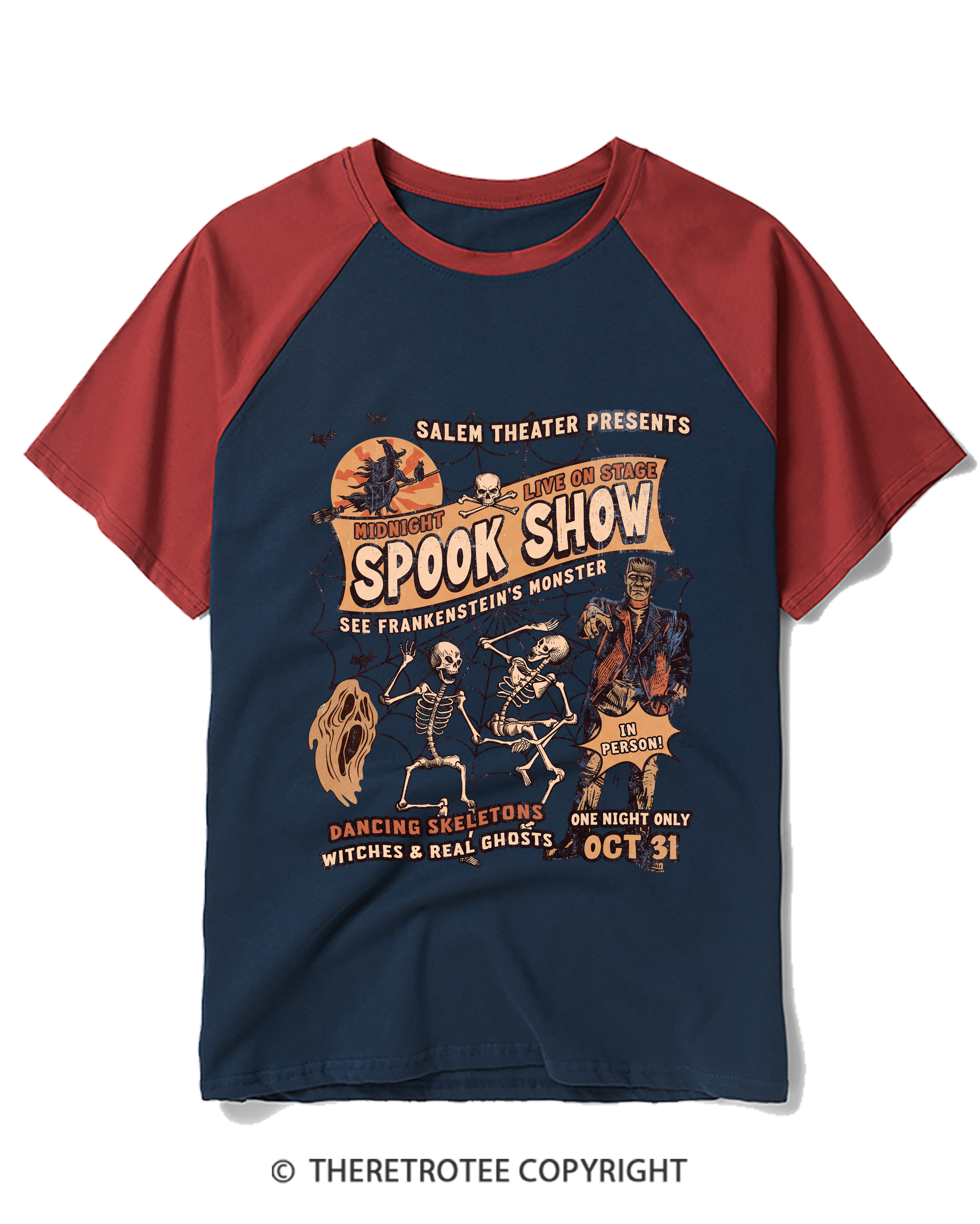 TheRetroTee Spook Show Raglan Baseball T-Shirt
