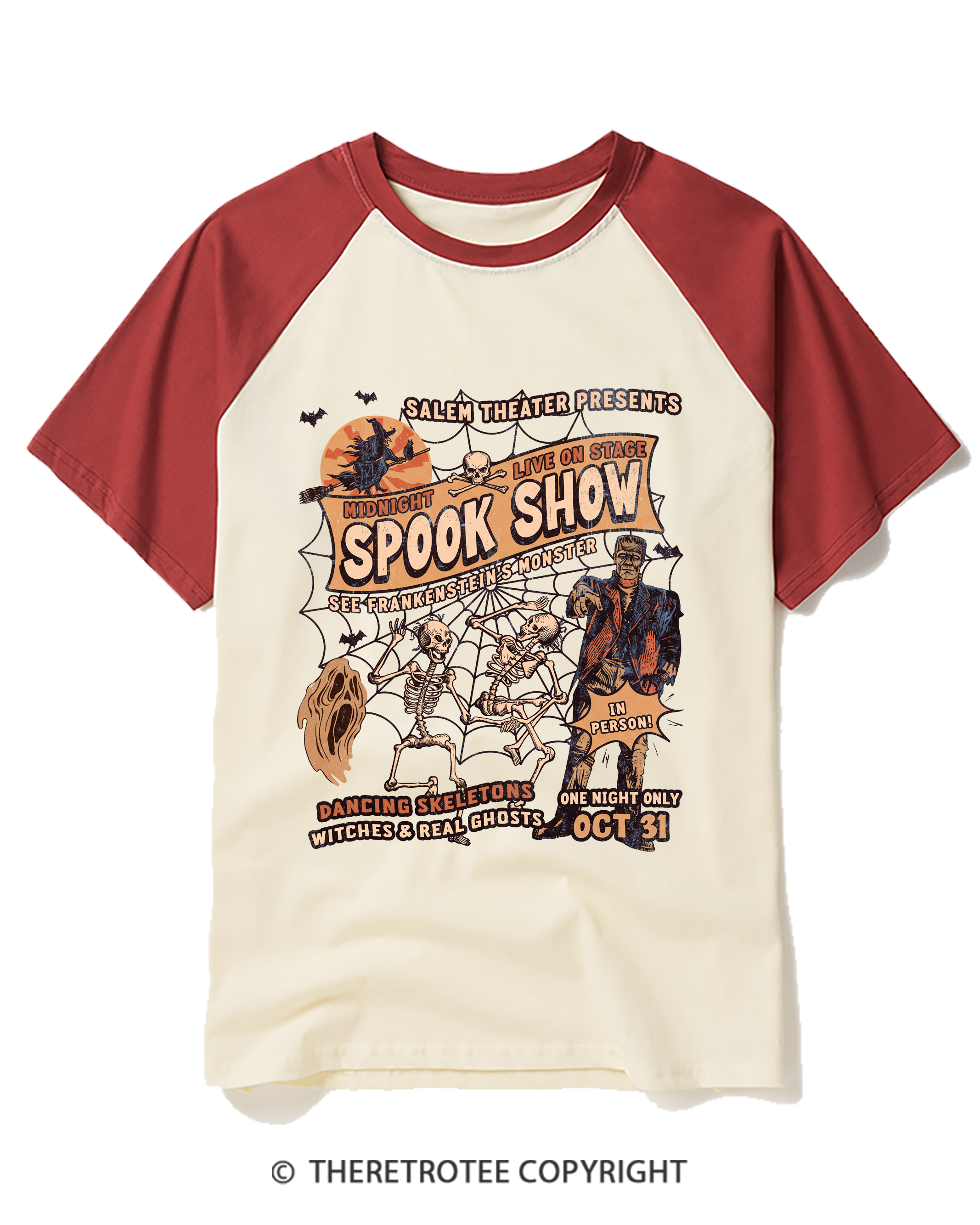 TheRetroTee Spook Show Raglan Baseball T-Shirt