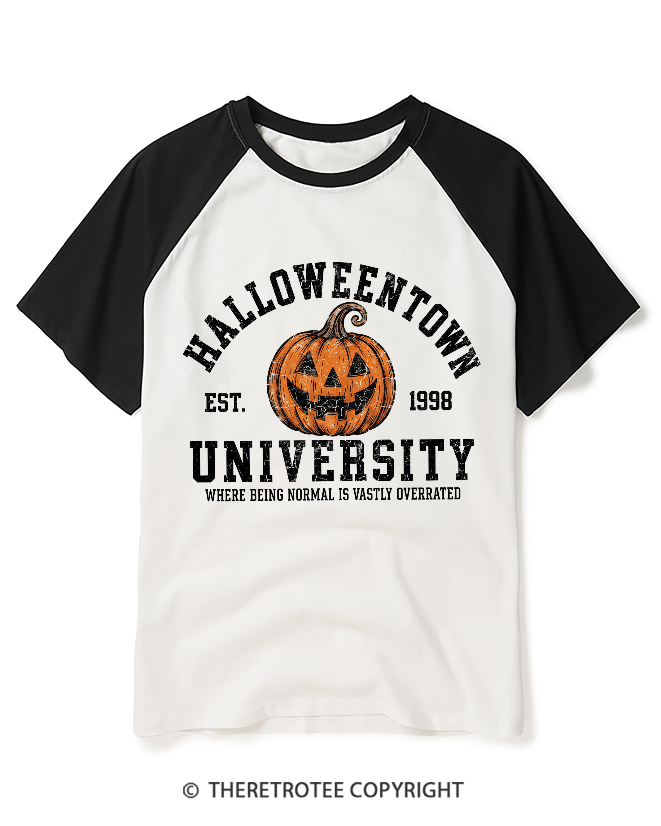 TheRetroTee Halloweentown University Raglan Baseball T-Shirt