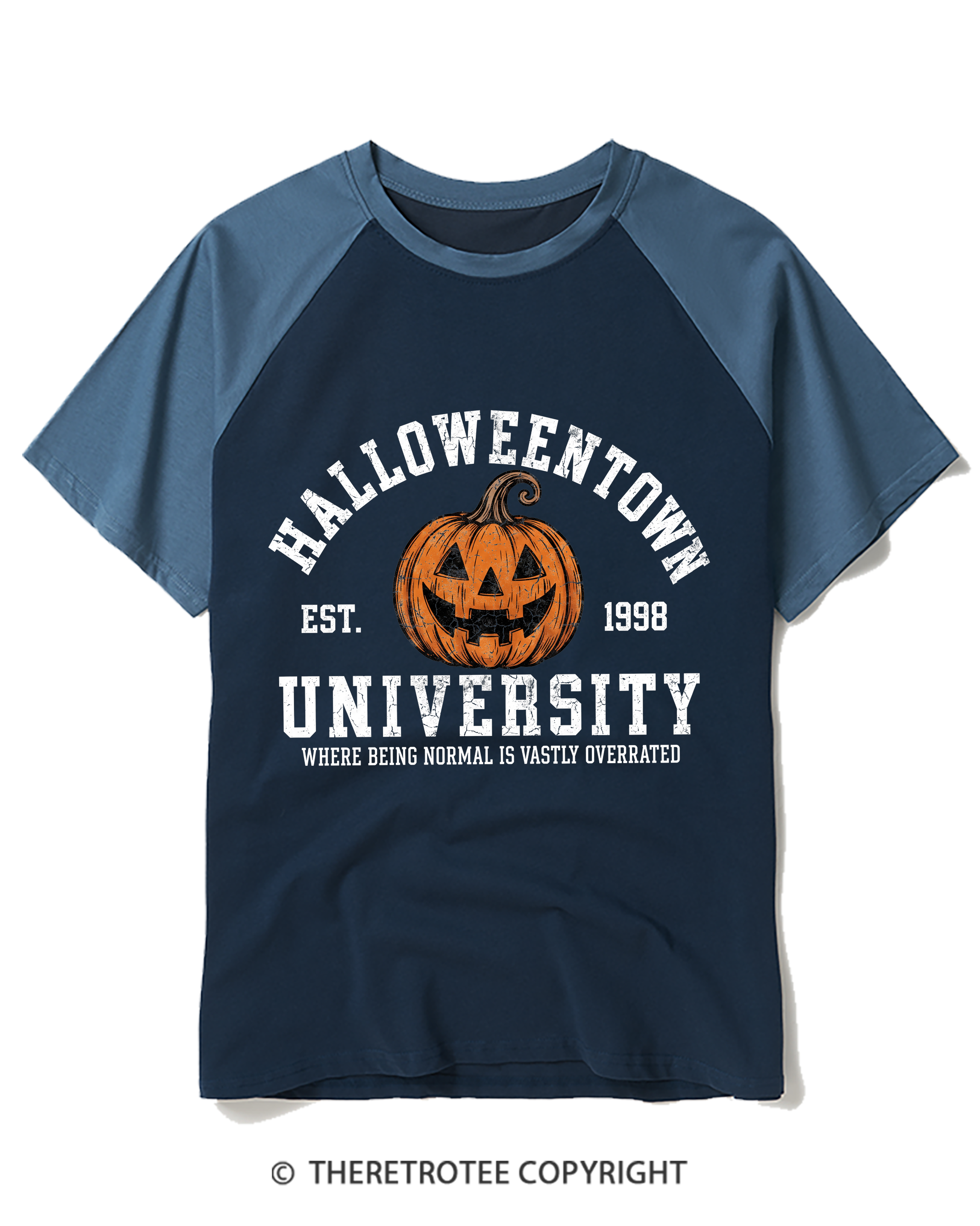 TheRetroTee Halloweentown University Raglan Baseball T-Shirt