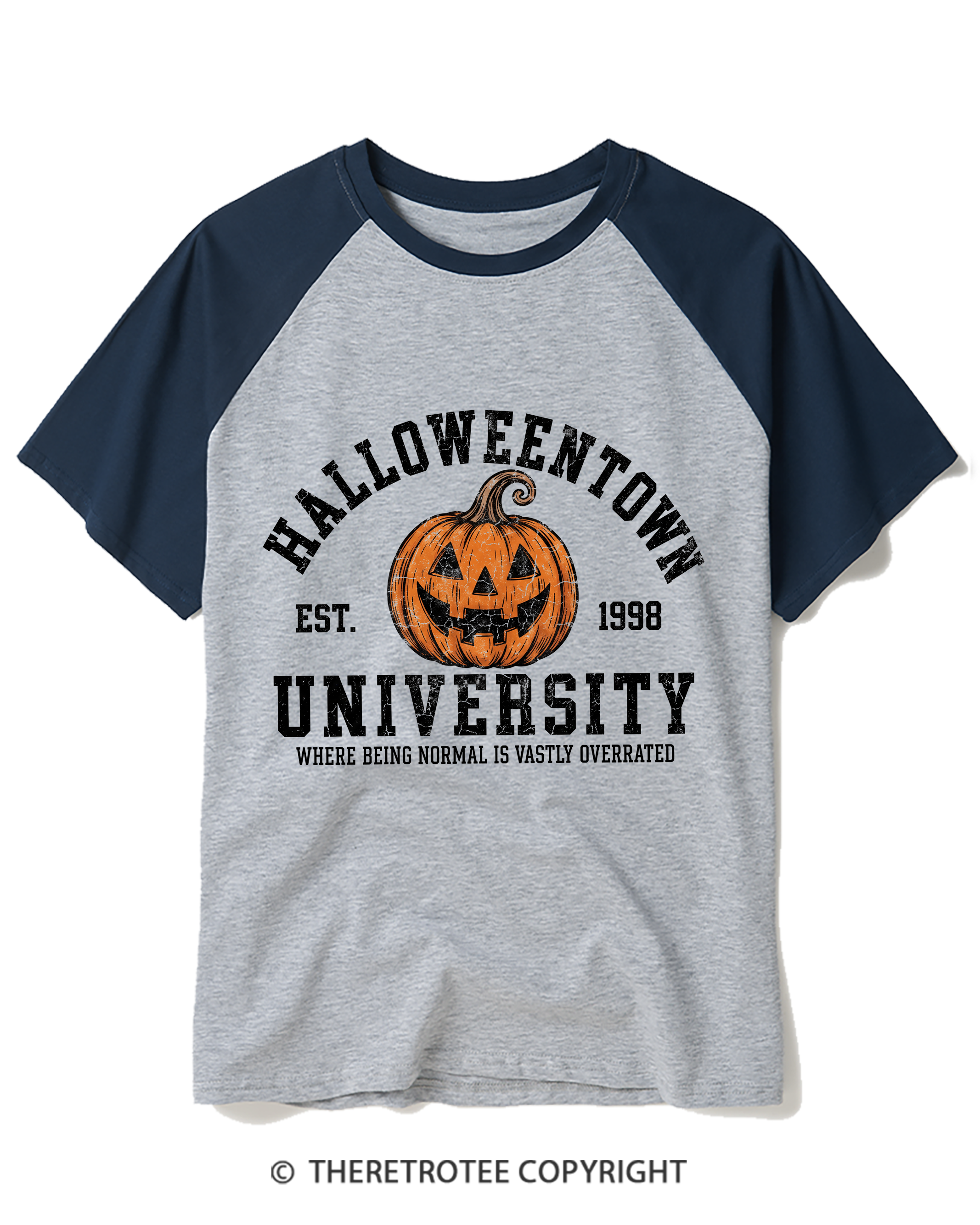 TheRetroTee Halloweentown University Raglan Baseball T-Shirt