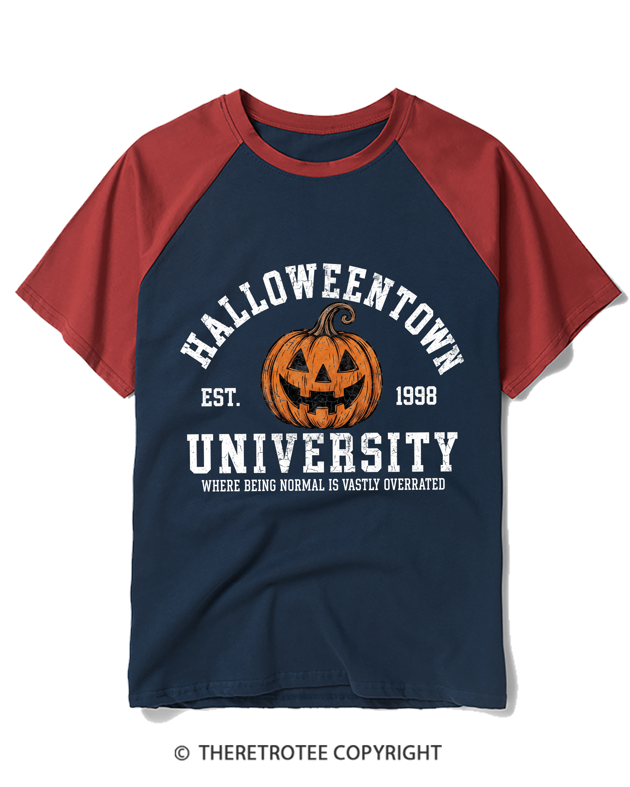 TheRetroTee Halloweentown University Raglan Baseball T-Shirt