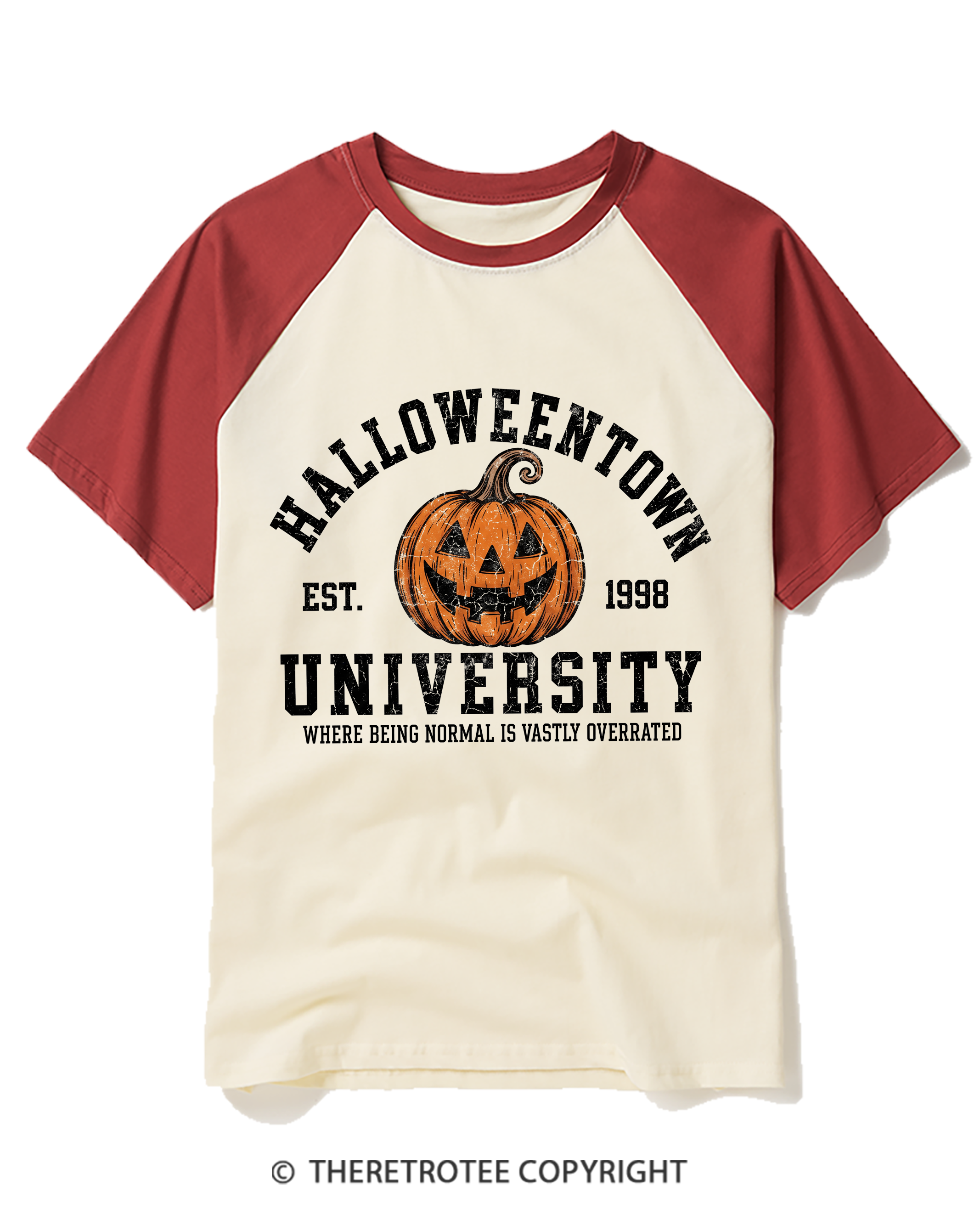 TheRetroTee Halloweentown University Raglan Baseball T-Shirt