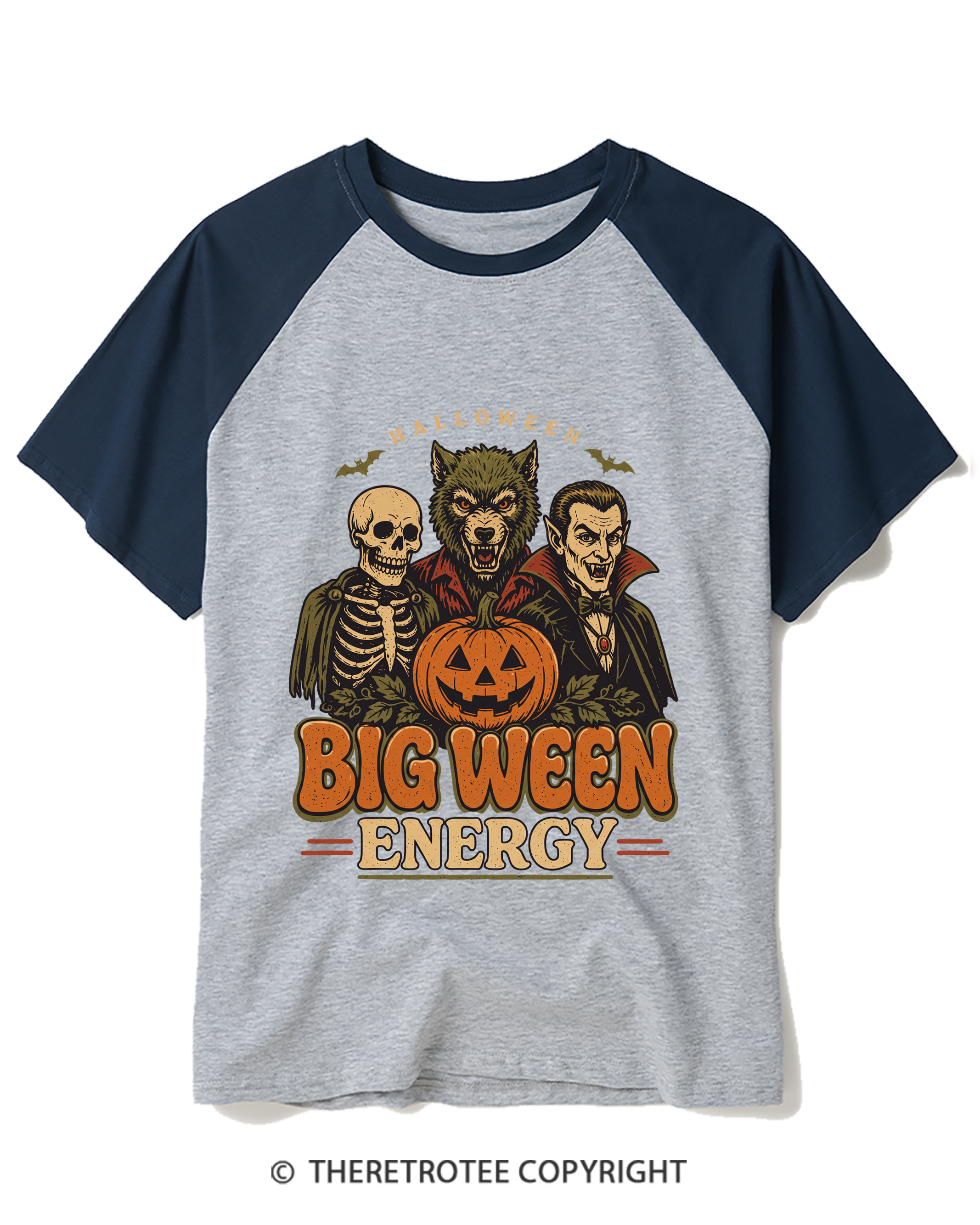 TheRetroTee Big Ween Energy 1970s Raglan Baseball T-Shirt