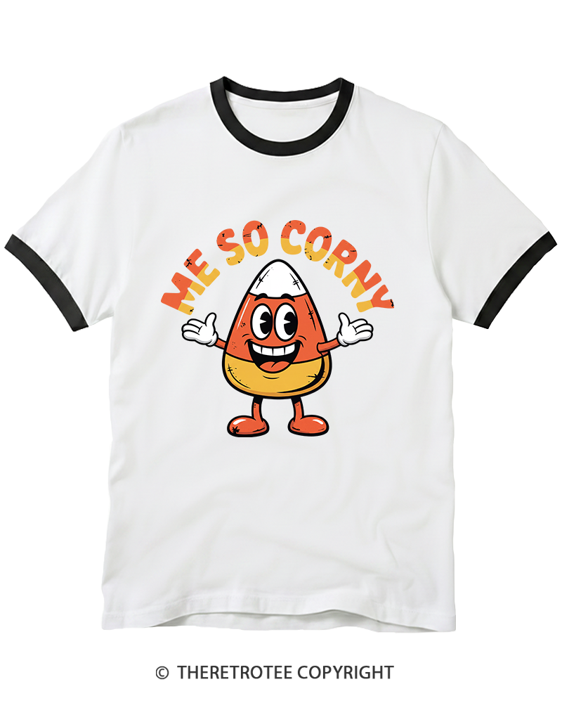 TheRetroTee Me So Corny 1980s Ringer T-Shirt