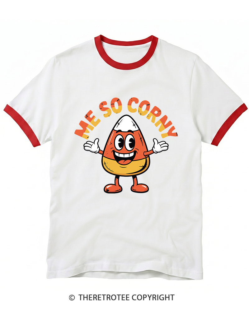 TheRetroTee Me So Corny 1980s Ringer T-Shirt