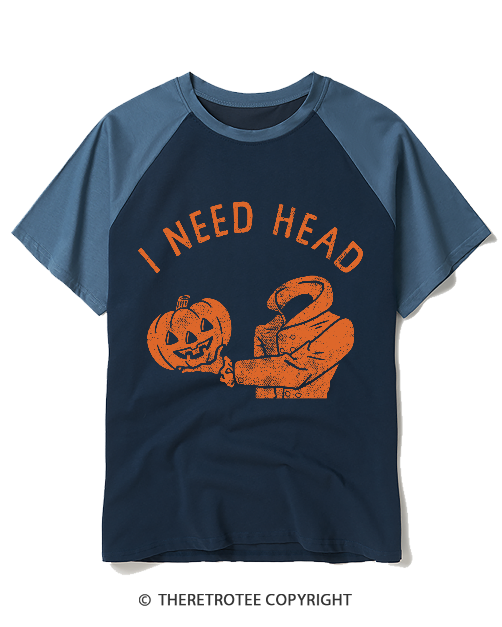 TheRetroTee I Need Head 1970s Raglan Baseball T-Shirt