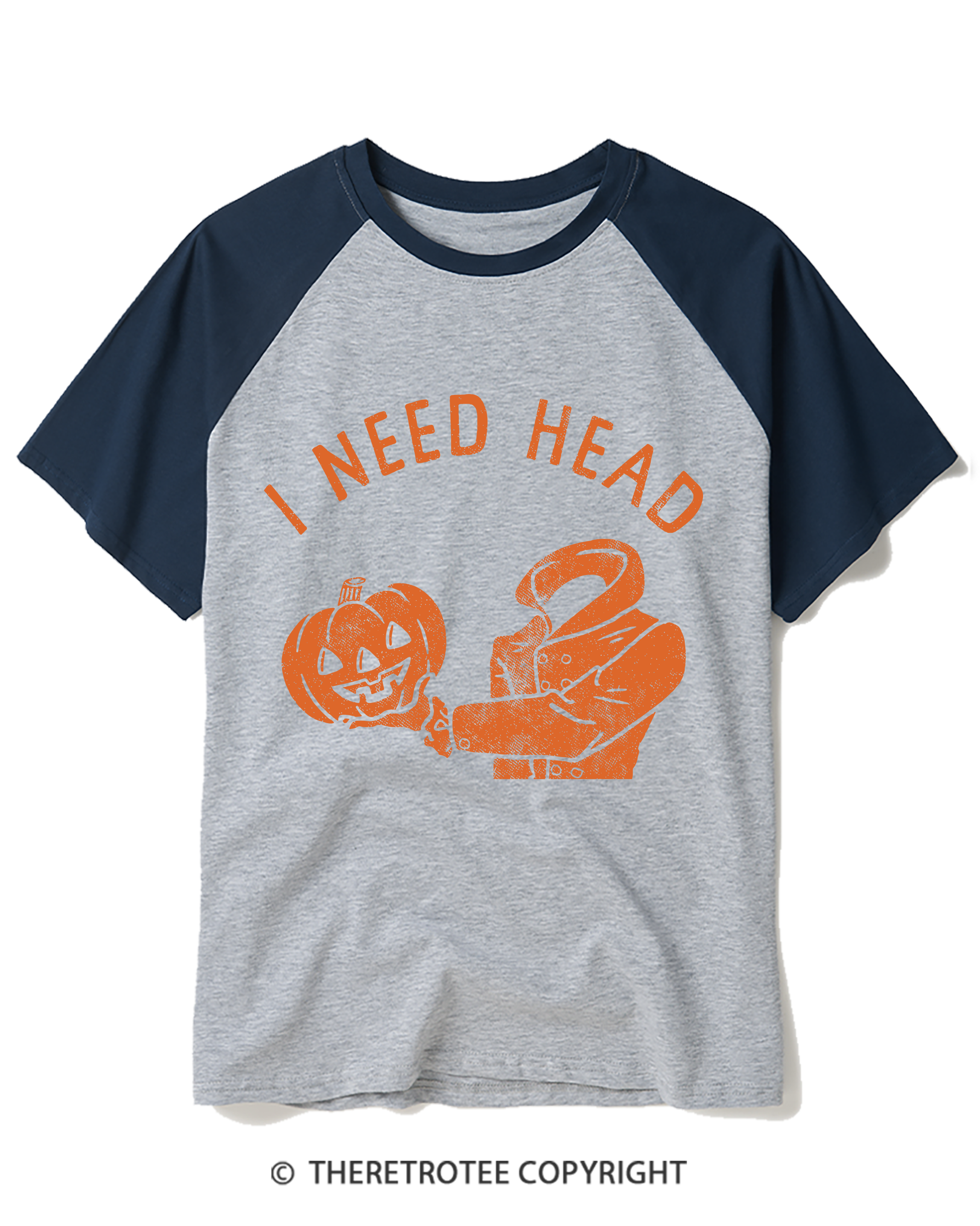 TheRetroTee I Need Head 1970s Raglan Baseball T-Shirt