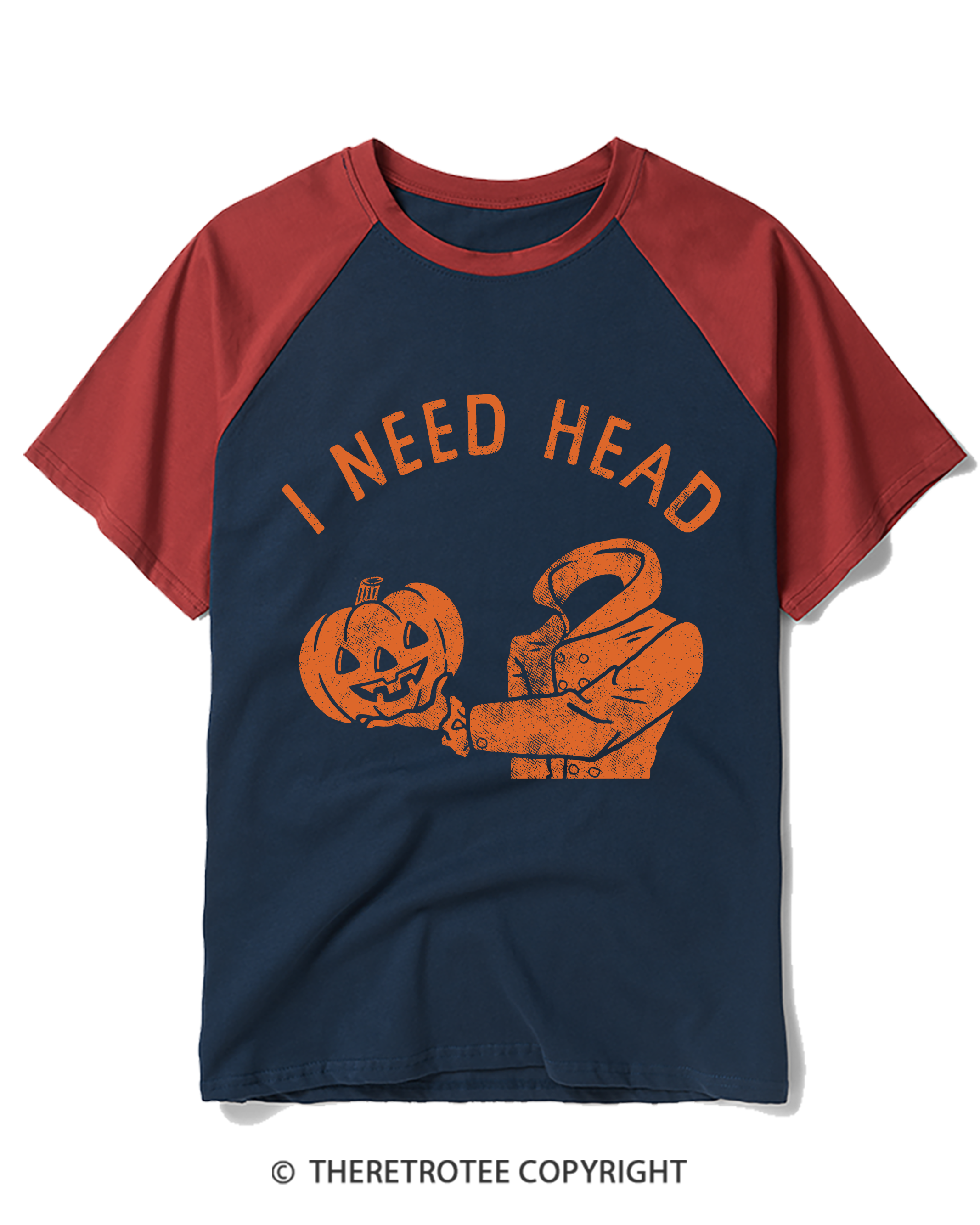 TheRetroTee I Need Head 1970s Raglan Baseball T-Shirt
